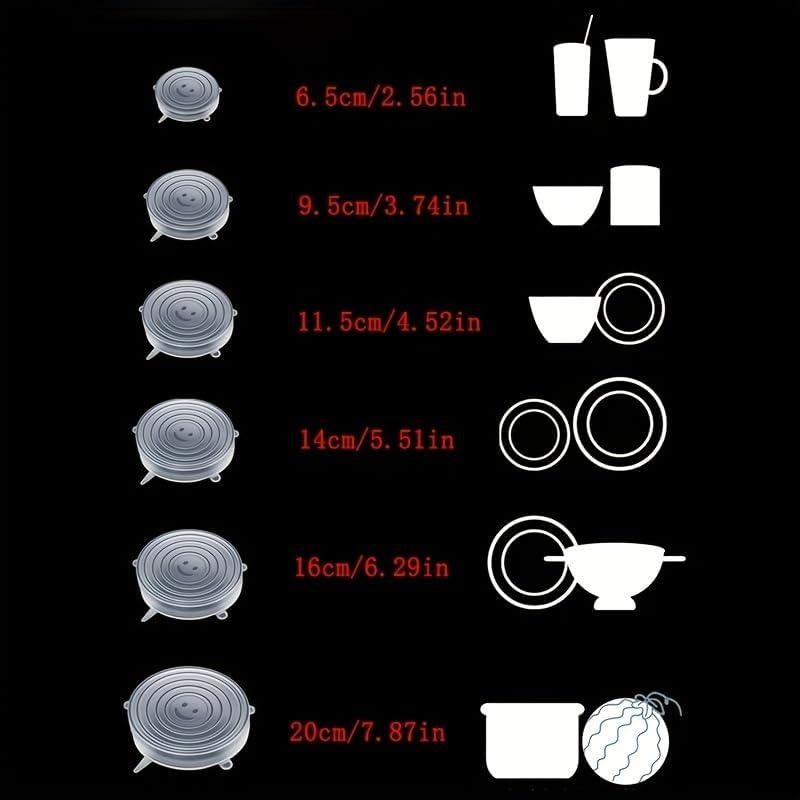 Juego de 6 Tapas de Silicona Reutilizables FXBAOJUNDA Amarillo