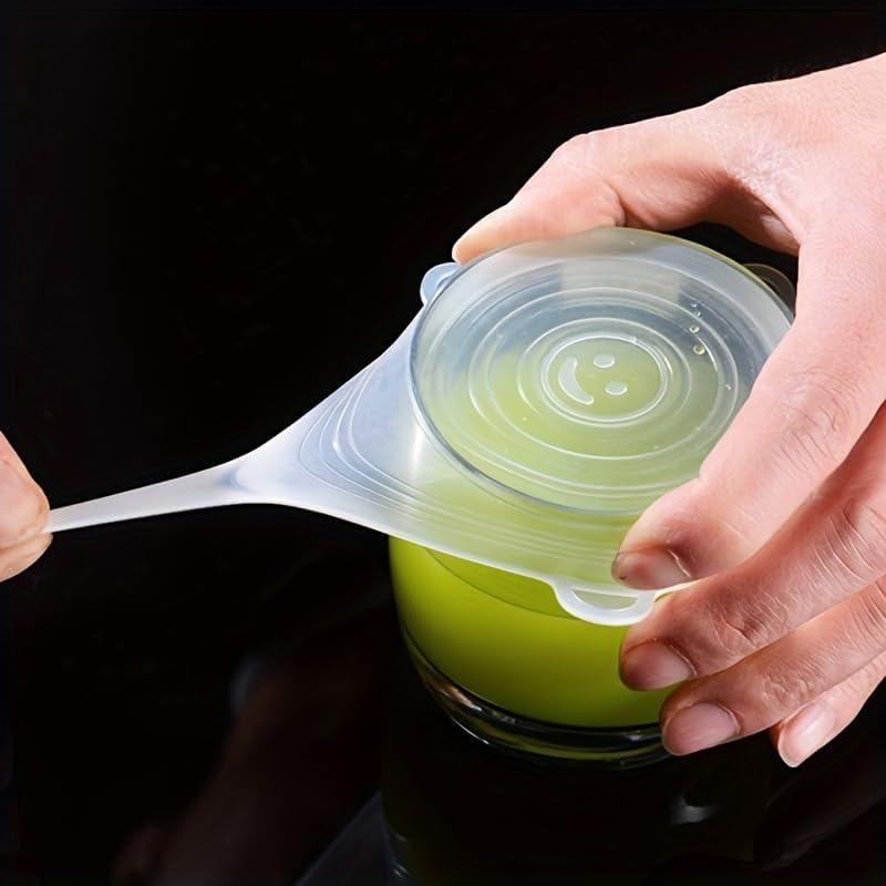 Juego de 6 Tapas de Silicona Reutilizables FXBAOJUNDA Amarillo