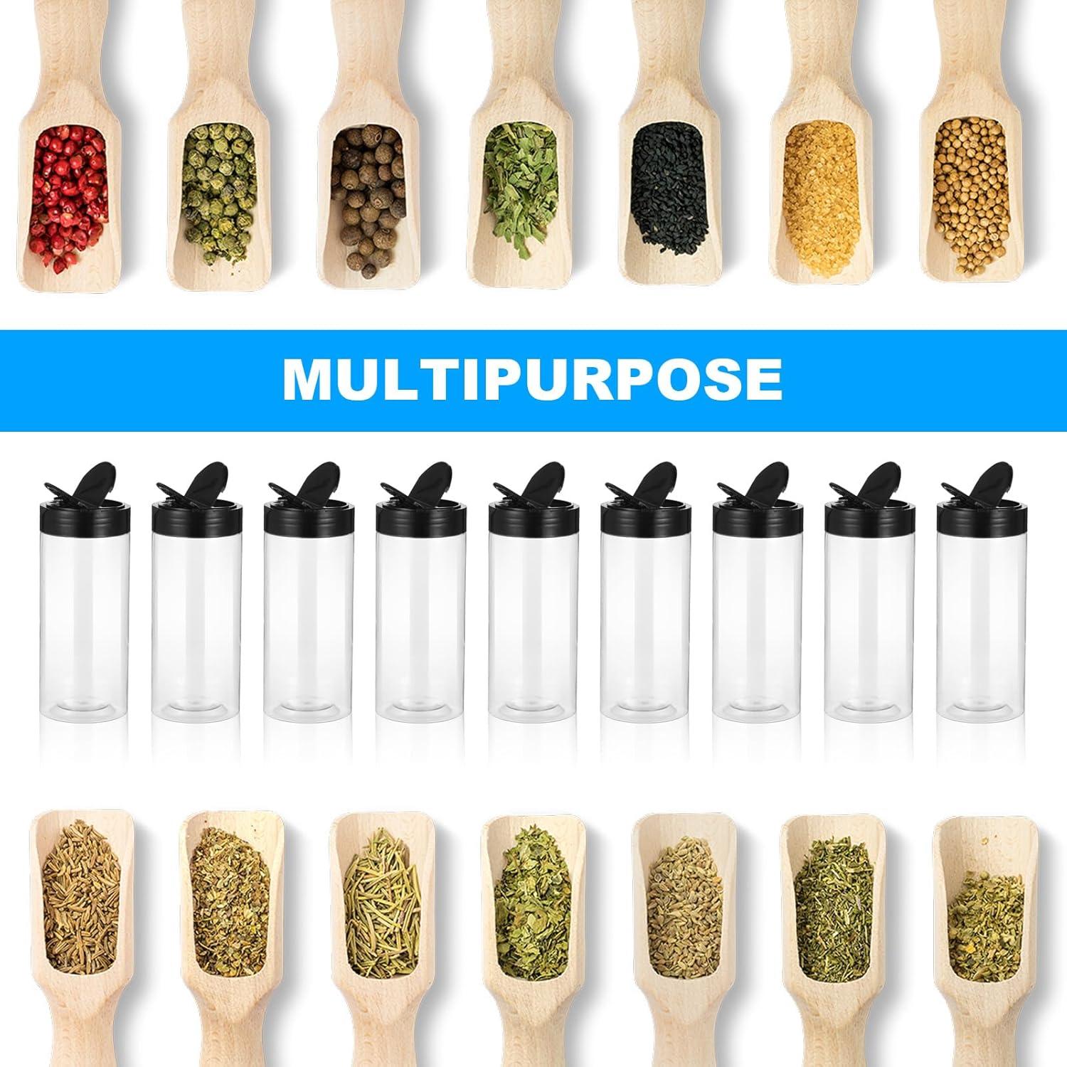 20 Tarros de Plástico para Especias 16 Oz Pafeooui - Reutilizables