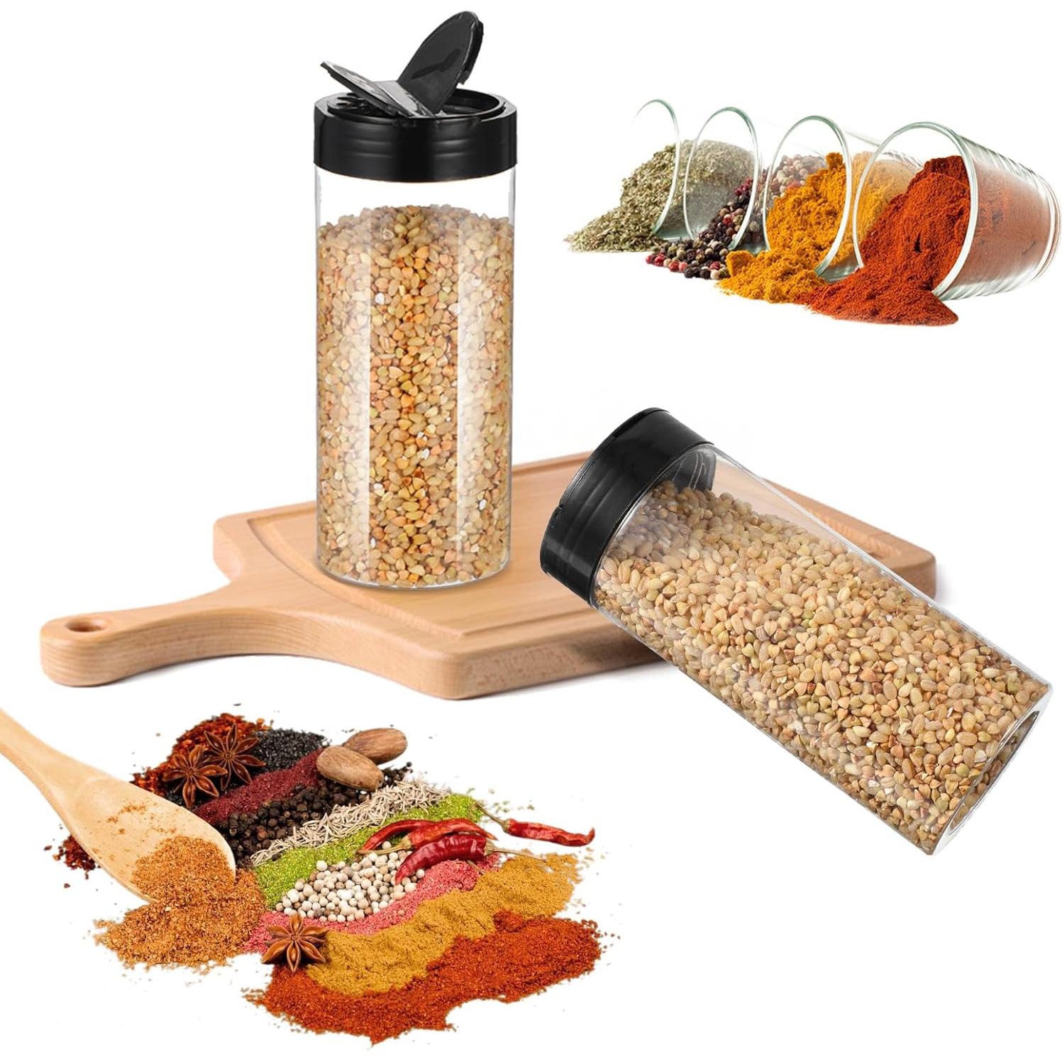 20 Tarros de Plástico para Especias 16 Oz Pafeooui - Reutilizables