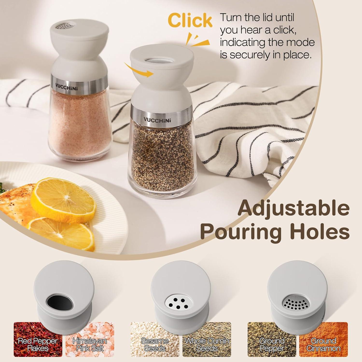 Juego de Salero y Pimentero VUCCHINI 147 ml Ajustable Gris