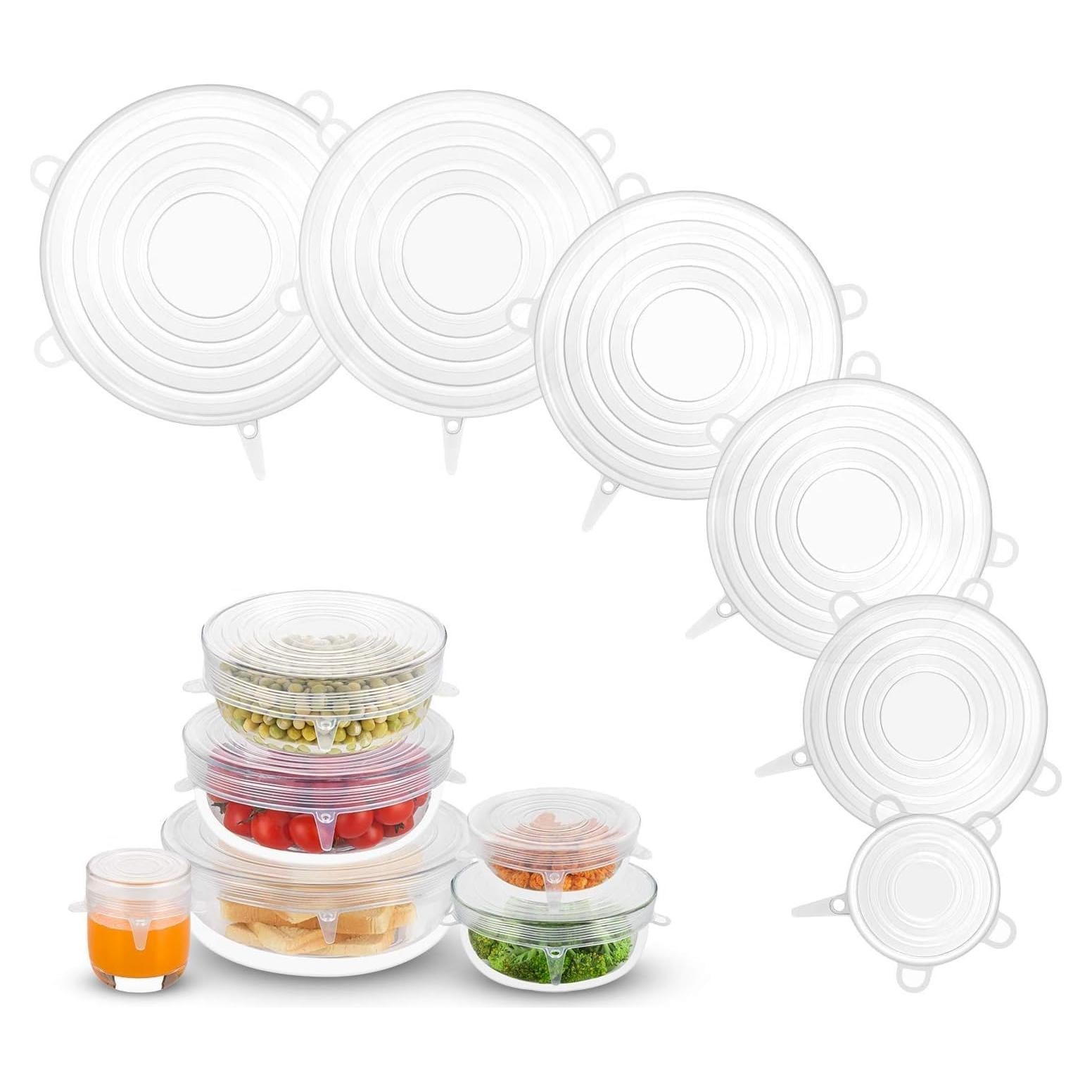 Tapas de Silicona Reutilizables Genérico 6 Piezas 100% Grado Alimenticio