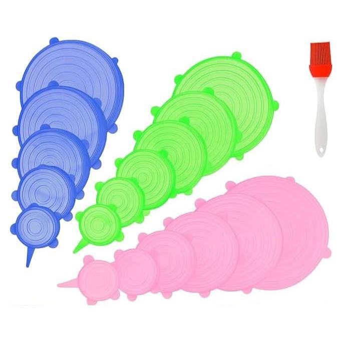 Tapas de Silicona Estirables Genérico - Paquete de 18, 6 Tamaños