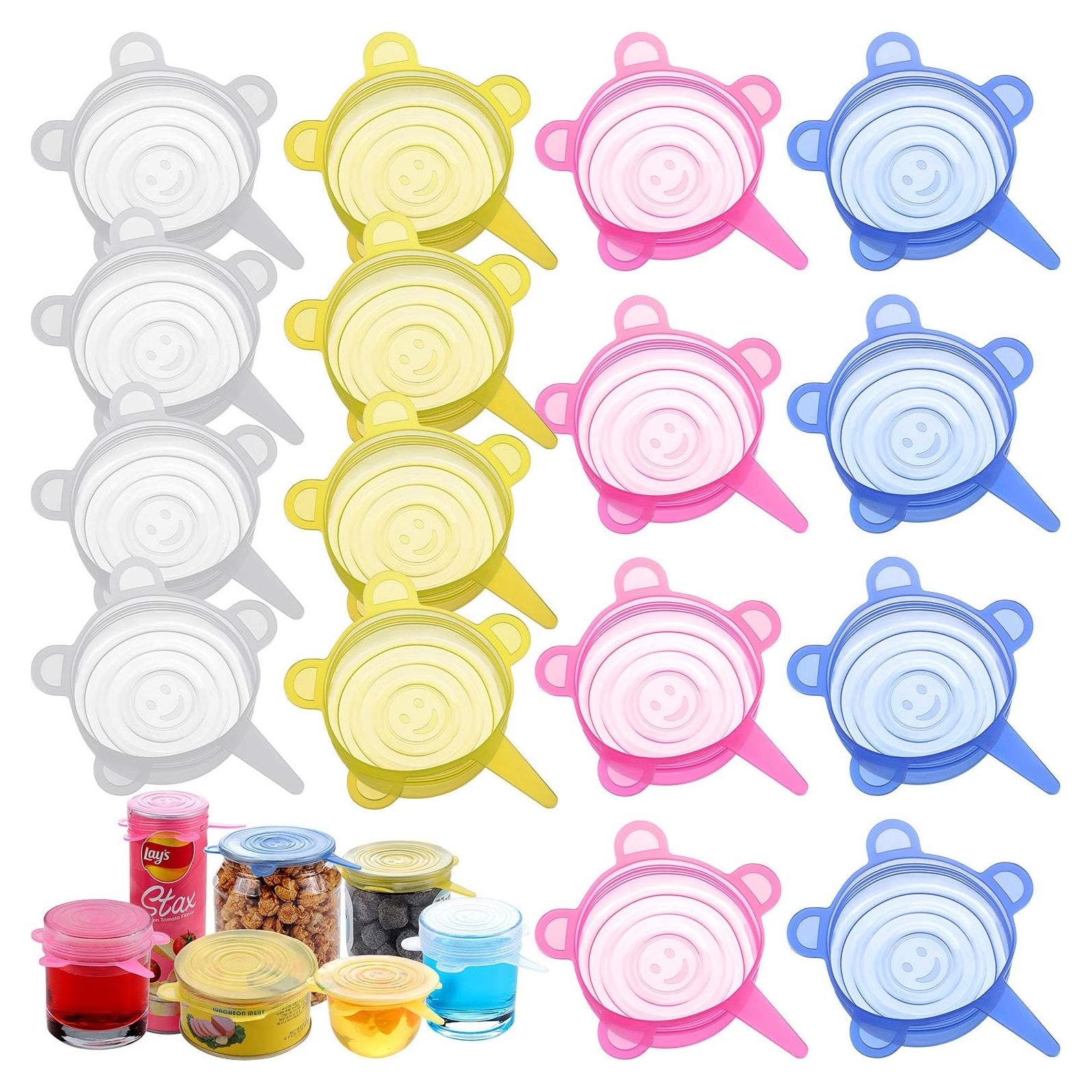 16 Tapas de Silicona Patelai Reutilizables 6.6-8.4 cm Multicolor