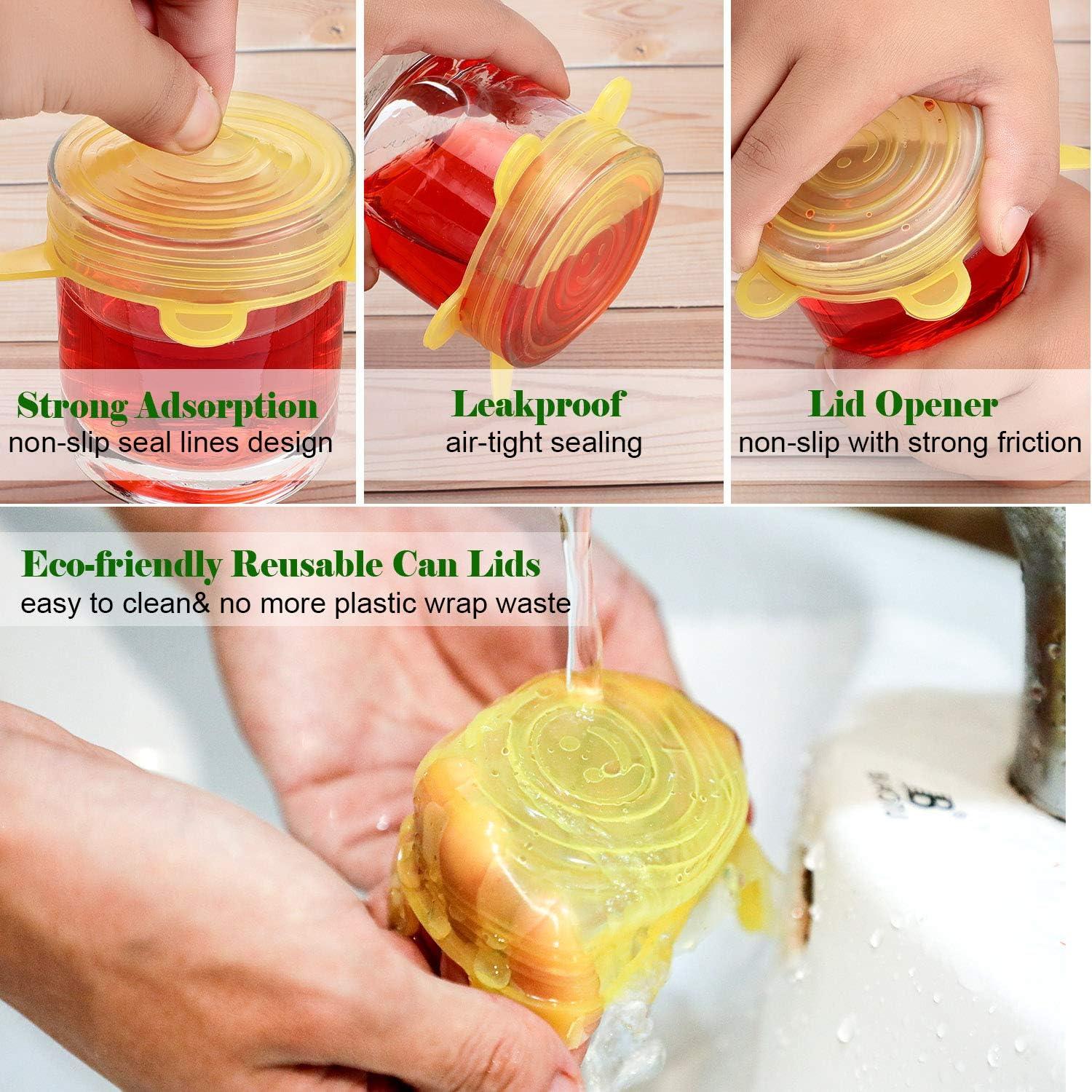 16 Tapas de Silicona Patelai Reutilizables 6.6-8.4 cm Multicolor