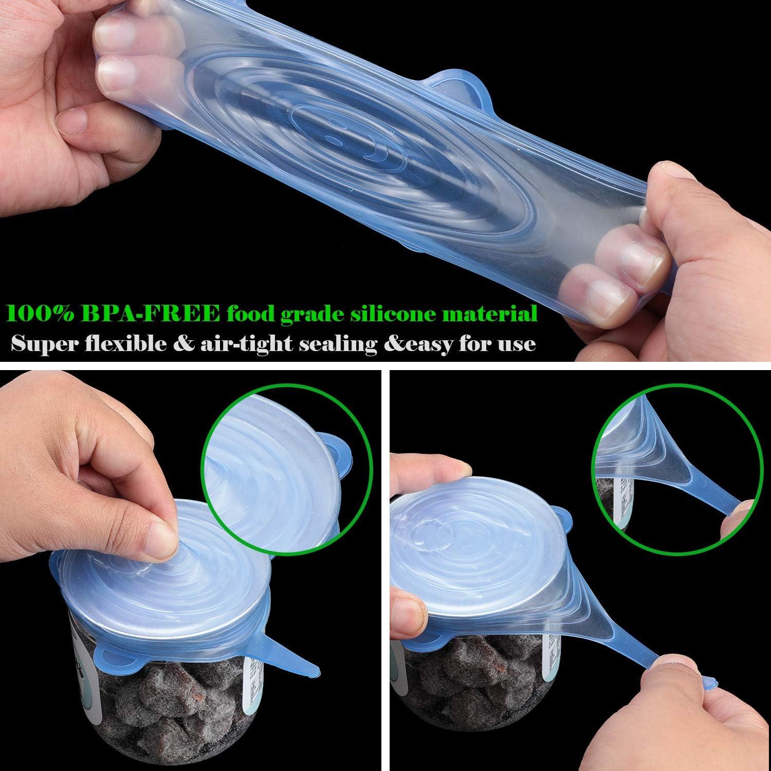 16 Tapas de Silicona Patelai Reutilizables 6.6-8.4 cm Multicolor