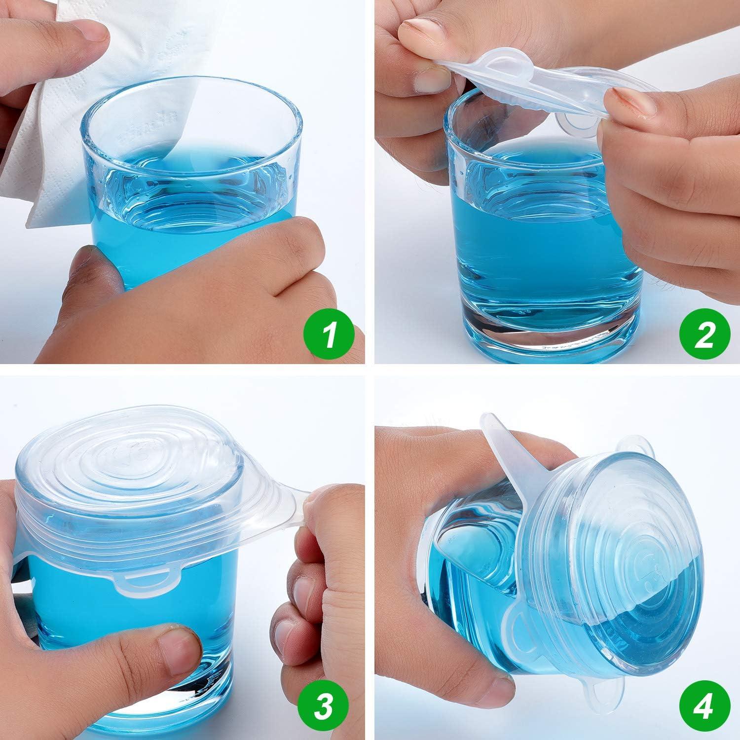 16 Tapas de Silicona Patelai Reutilizables 6.6-8.4 cm Multicolor