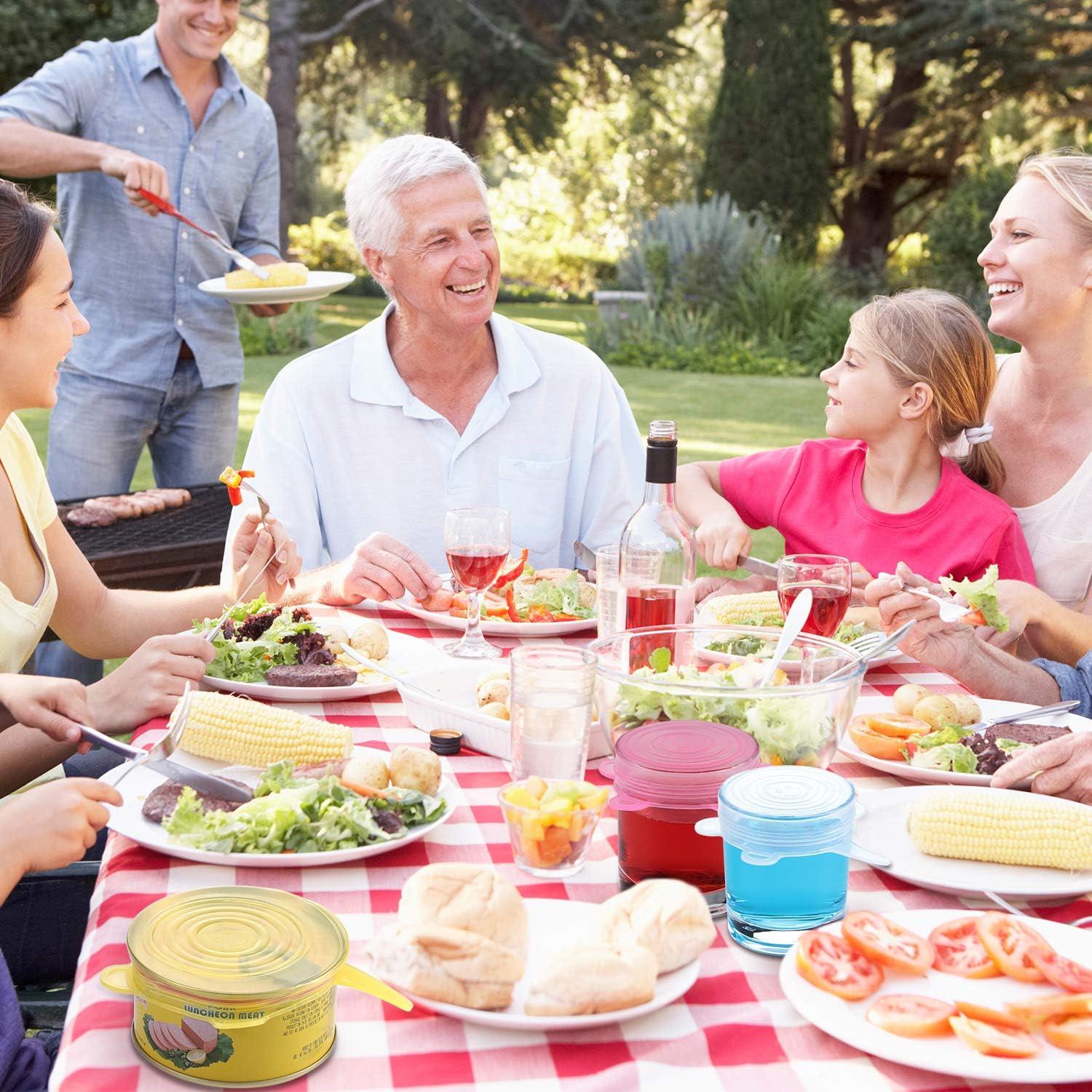 16 Tapas de Silicona Patelai Reutilizables 6.6-8.4 cm Multicolor