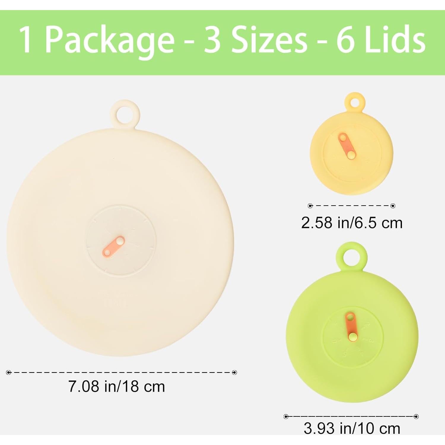 Set de 6 Tapas de Silicona Estirables Dacthuw para Alimentos