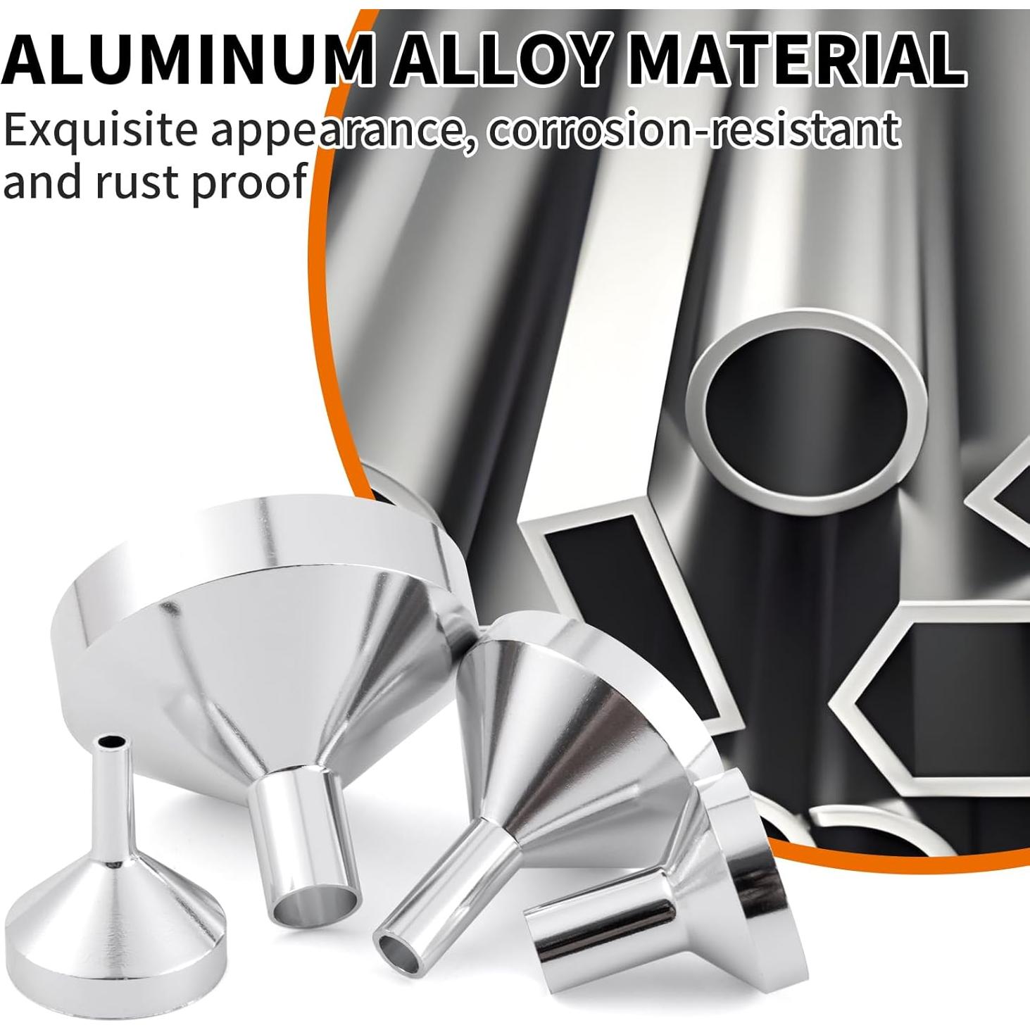 Embudos de Metal Mini 8 Tamaños para Botellas y Frascos