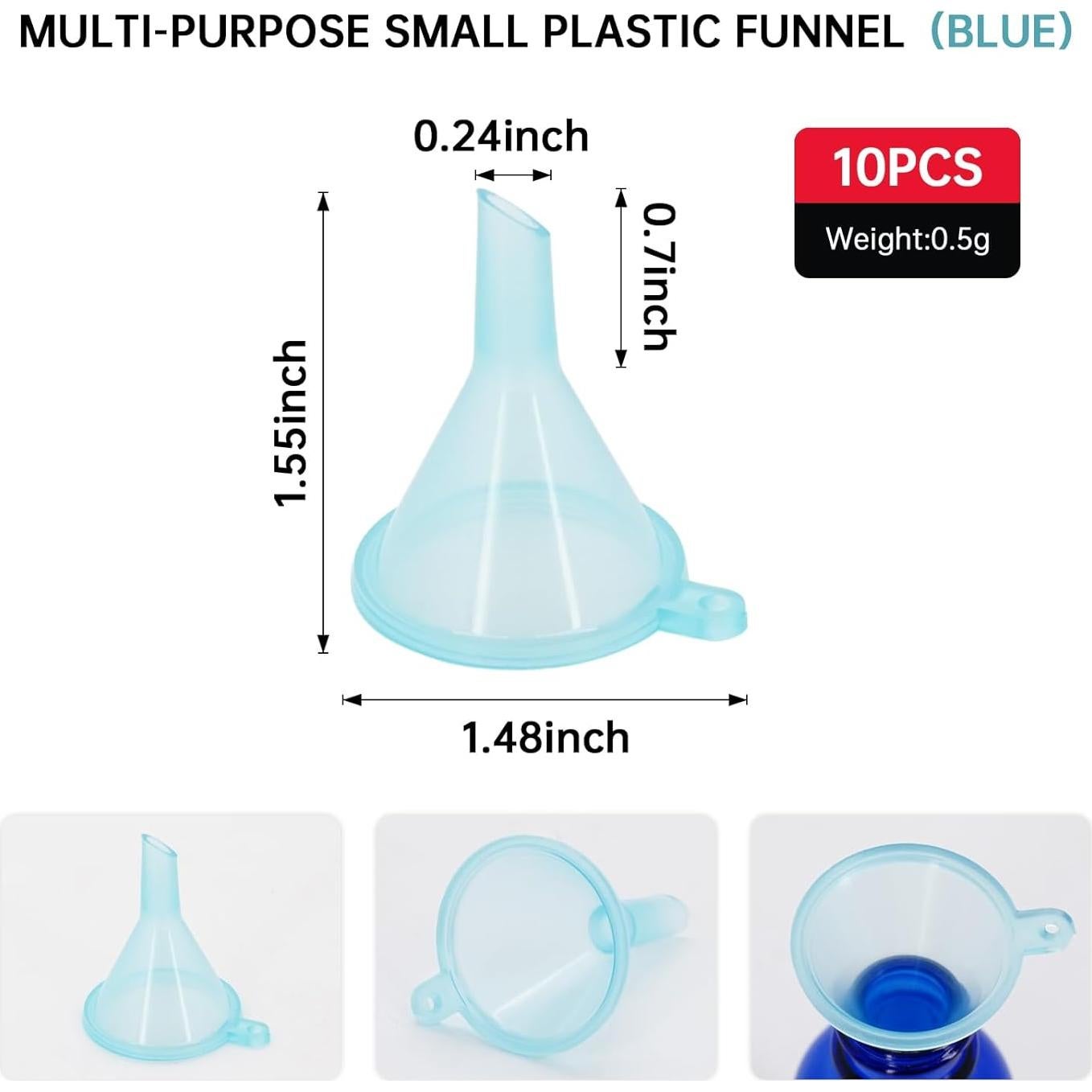 Paquete de 10 Mini Embudos Plásticos eispap para Cocina y Laboratorio