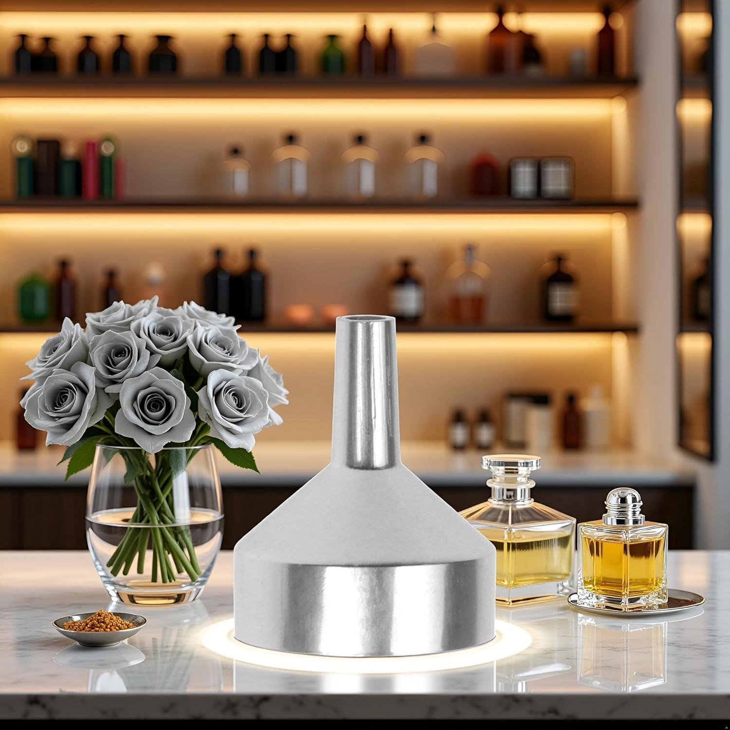 Mini Embudo de Perfume Plateado con Colador - Labriciyon