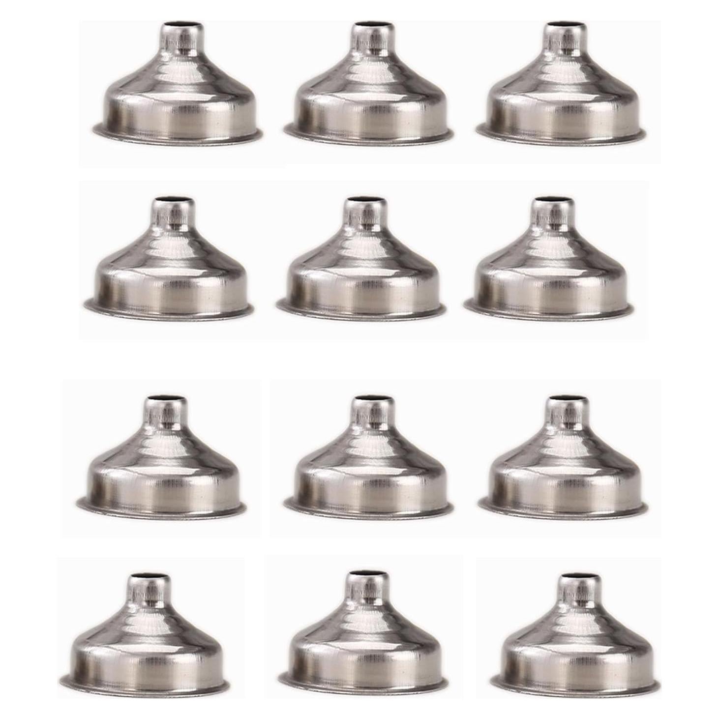 12 Mini Embudos Acero Inoxidable 3.68 cm YIKANGHENG