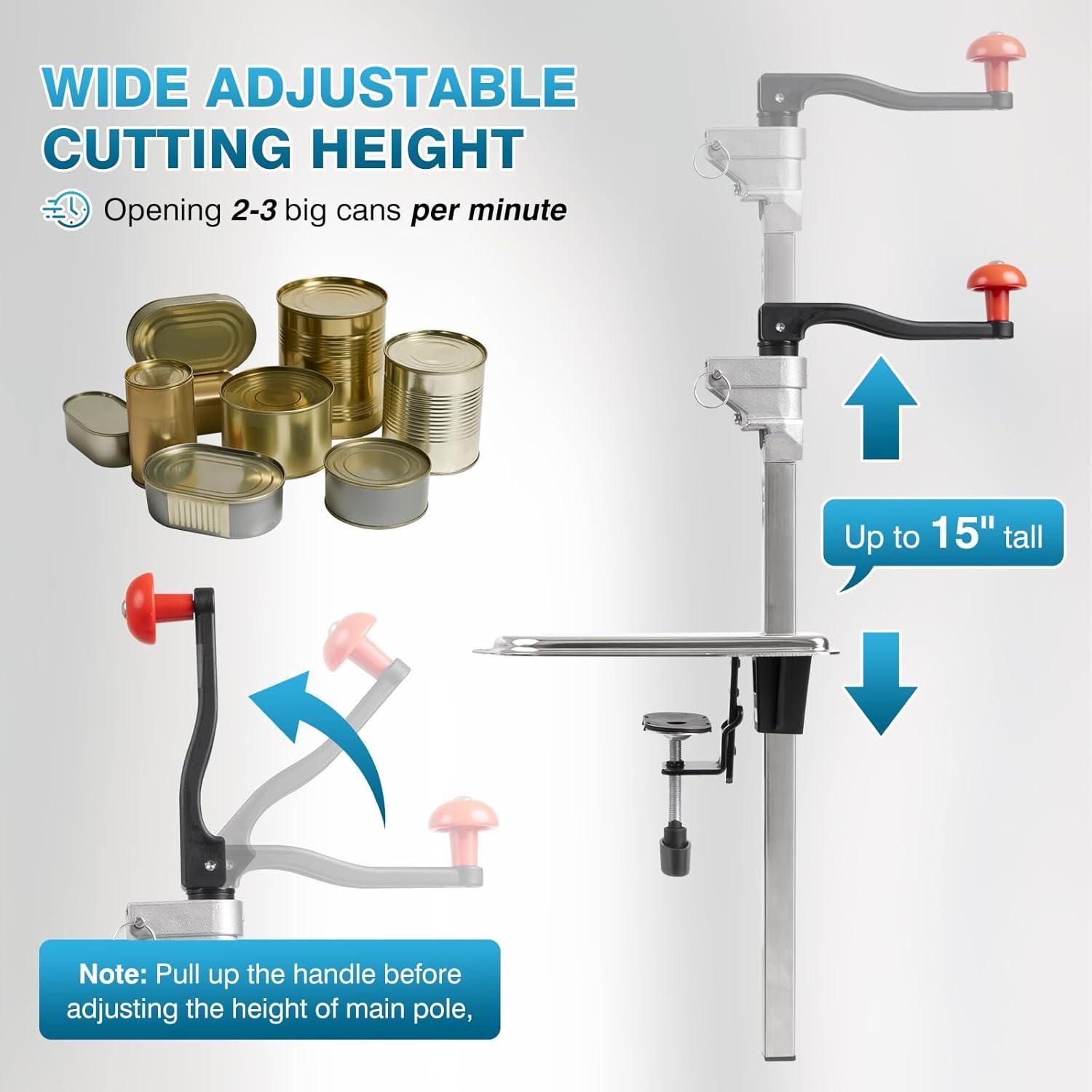 Abridor de Lata Manual IRONWALLS para Latas Altas 40cm