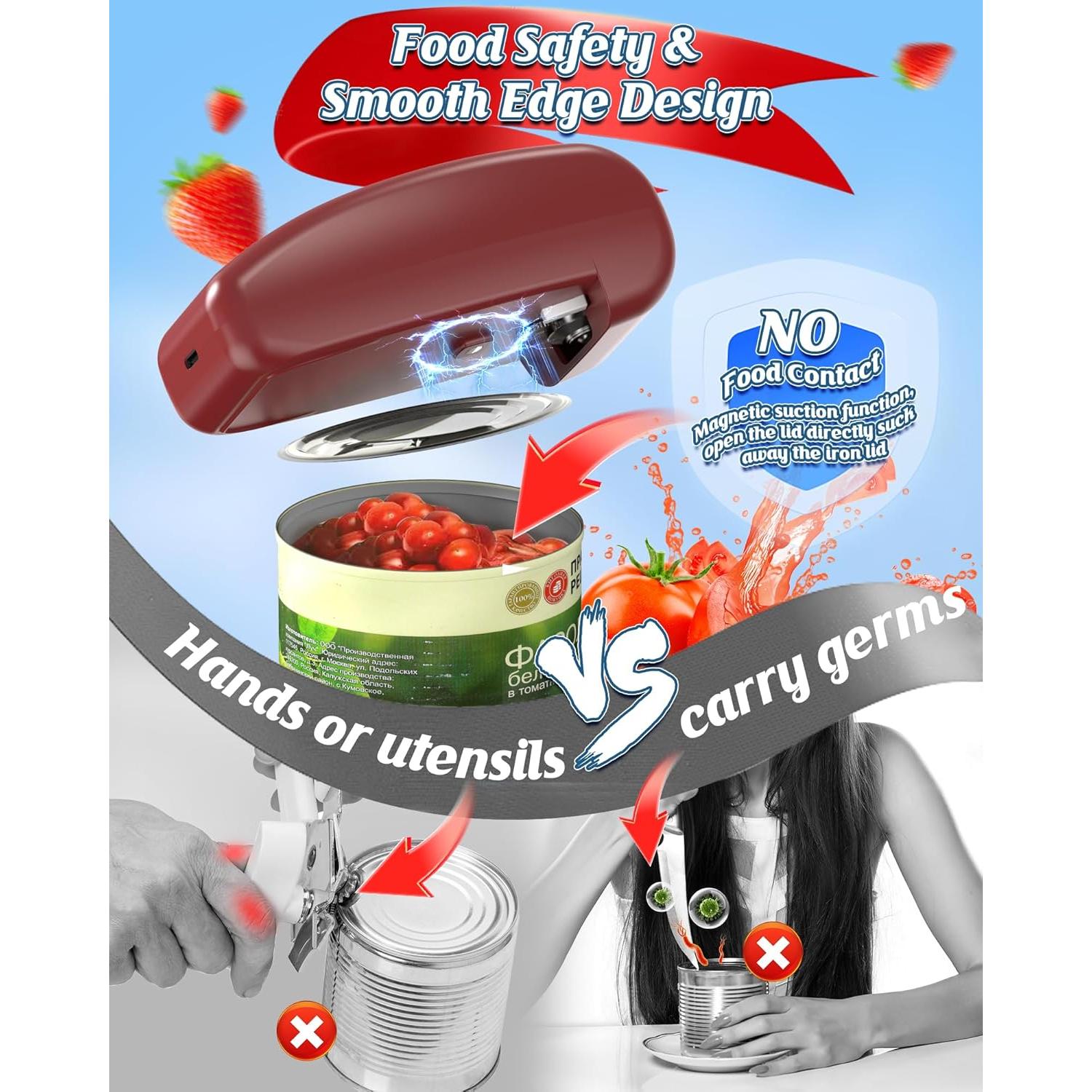 Abrelatas Eléctrico Automático HuiJuKeJi LED Recargable