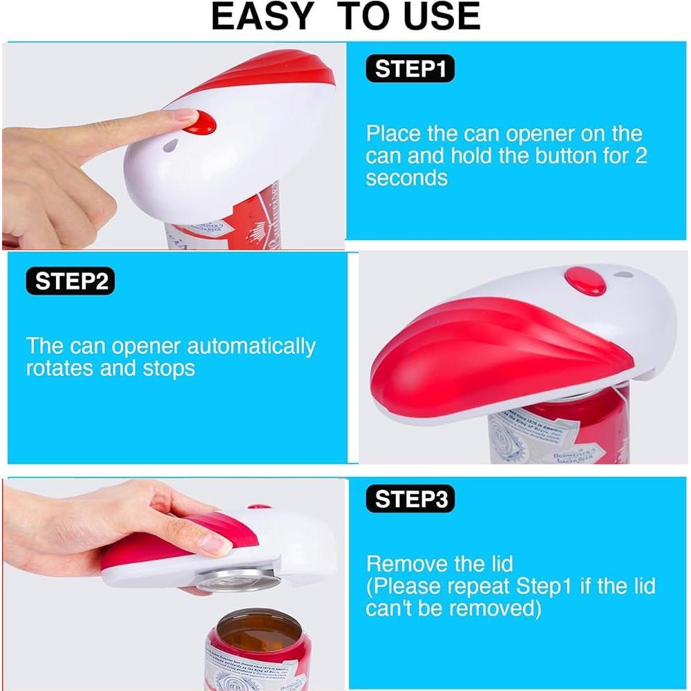 Abrelatas Eléctrico ZYCCER Rojo Automático Sin Manos