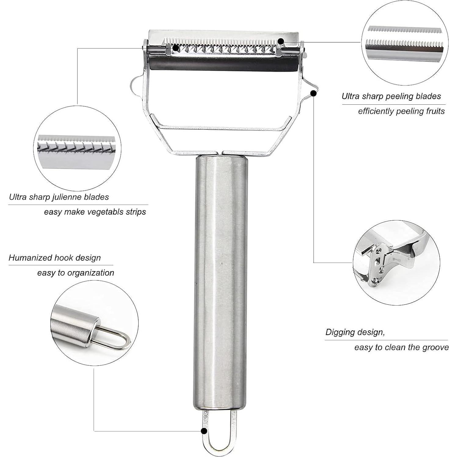 Pelador Multifuncional Acero Inoxidable Genérico 3-en-1