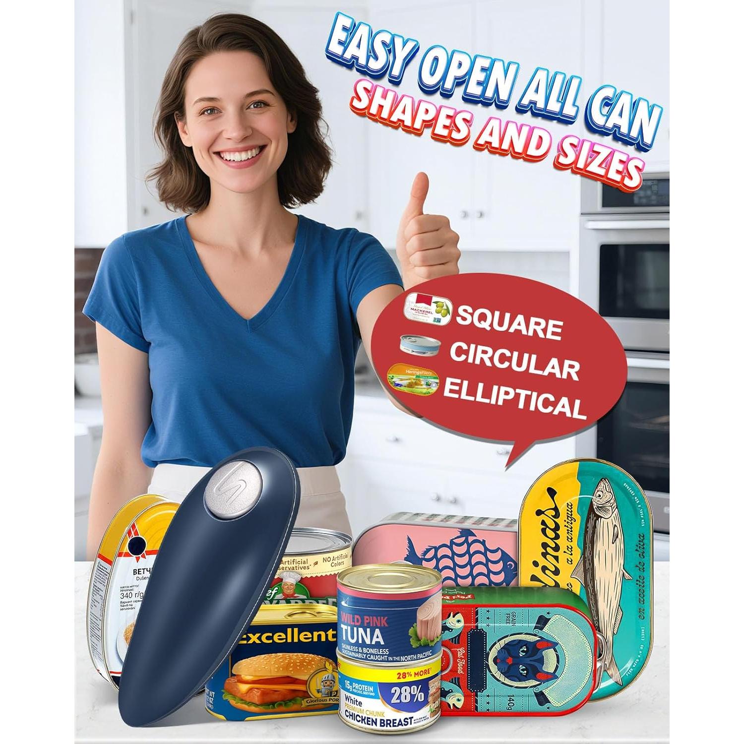 Abrelatas Eléctrico Automático CNFortune KC08 Azul