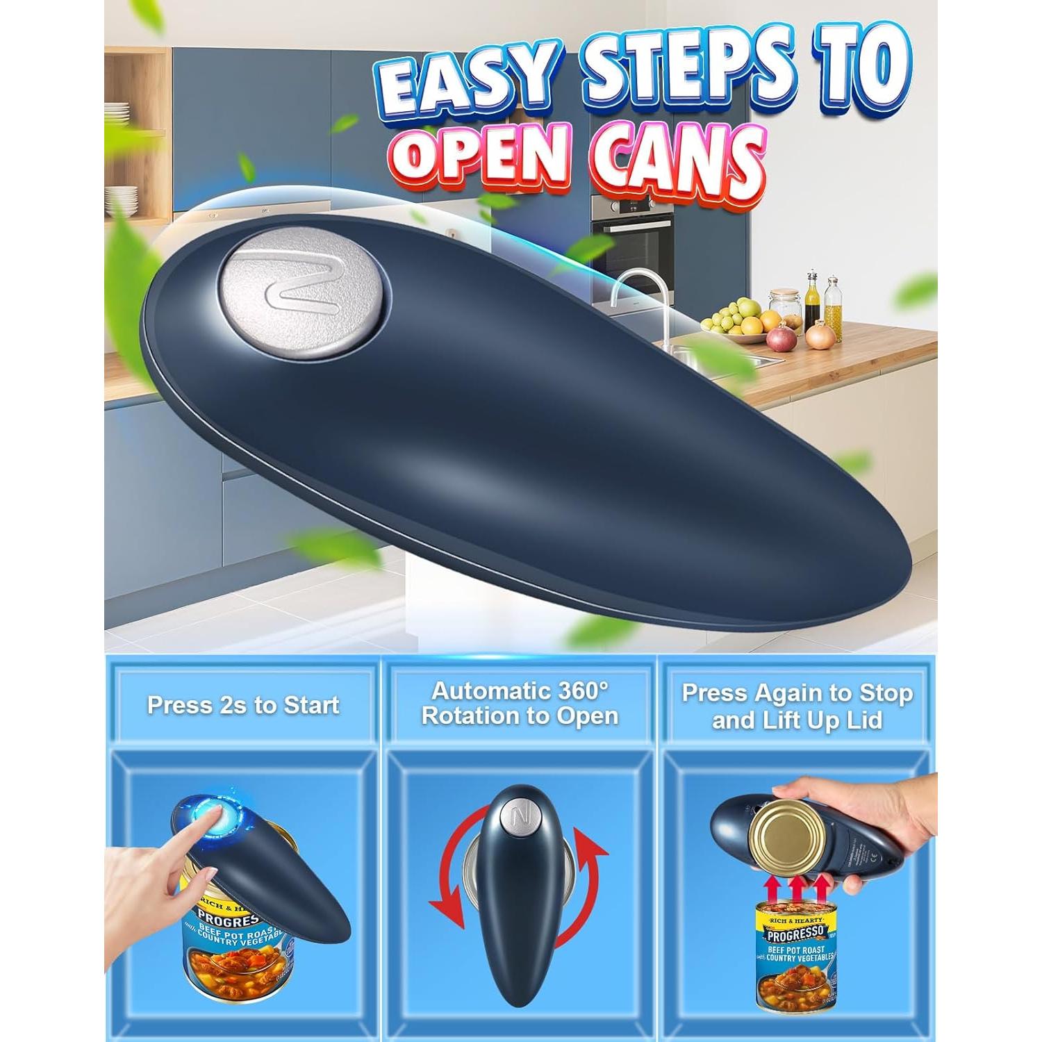 Abrelatas Eléctrico Automático CNFortune KC08 Azul