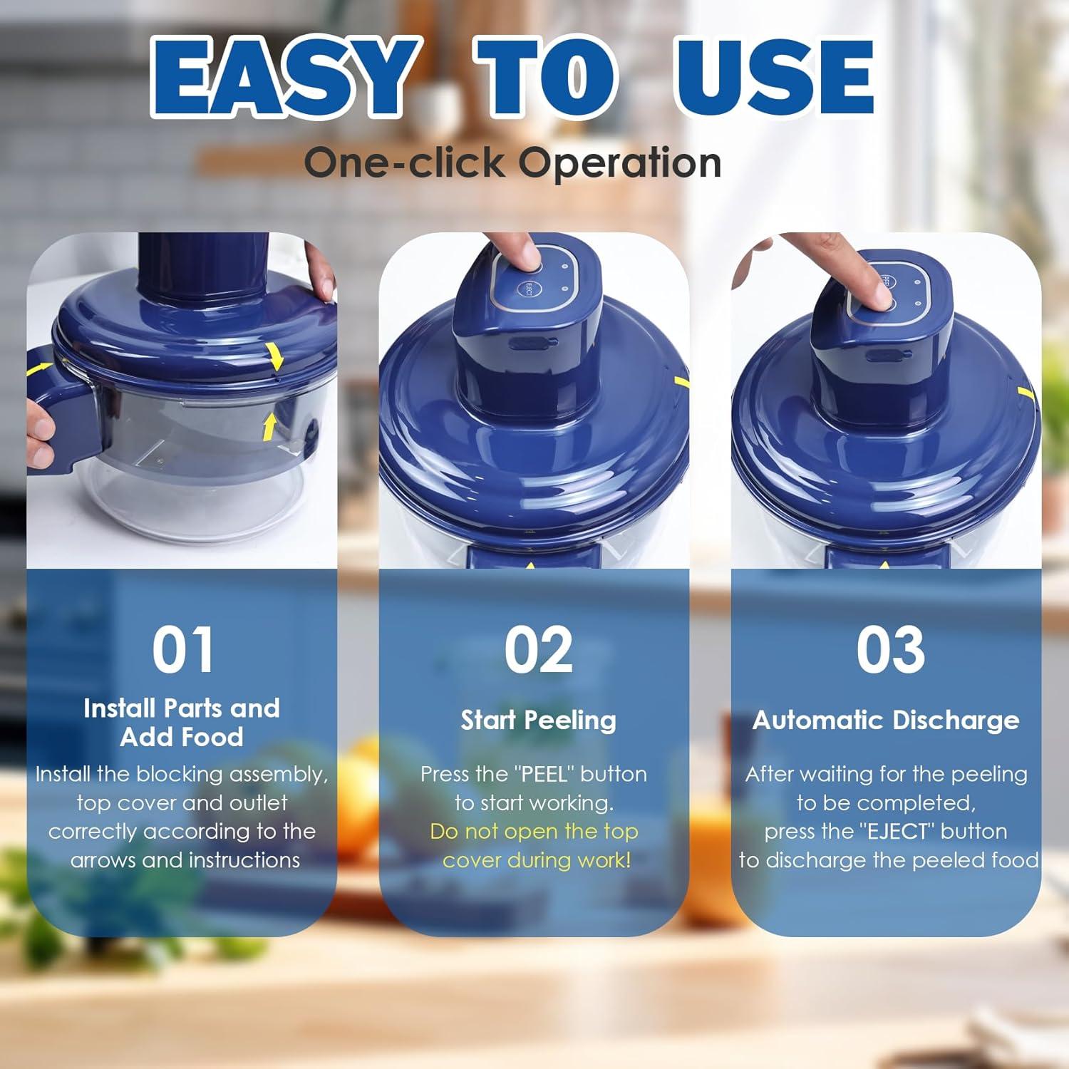 Máquina de Pelar Eléctrica KEVLTROV EPM01 - Pelador Automático de Frutas y Verduras