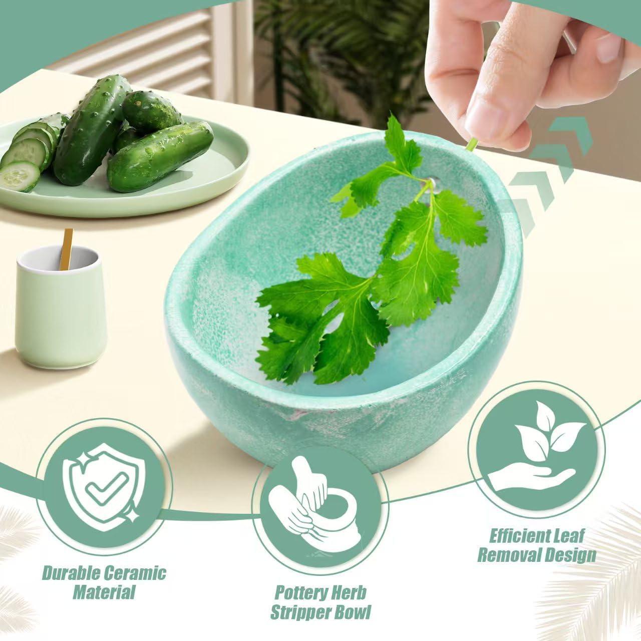 Tazón de Cerámica Deshojador de Hierbas Rimigood 230g