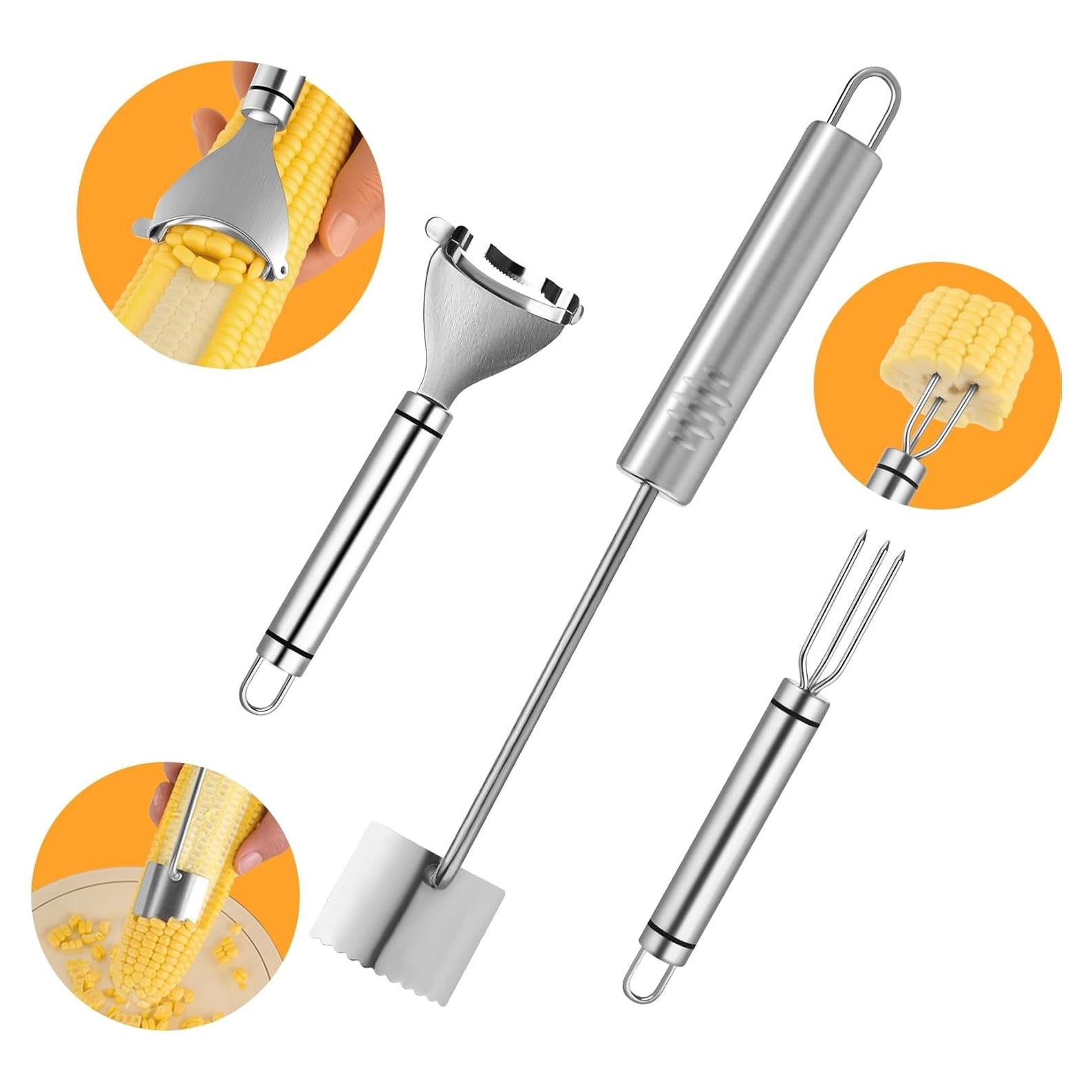 Juego de Peladores de Maíz YDXHXH - Acero Inoxidable 3 Piezas