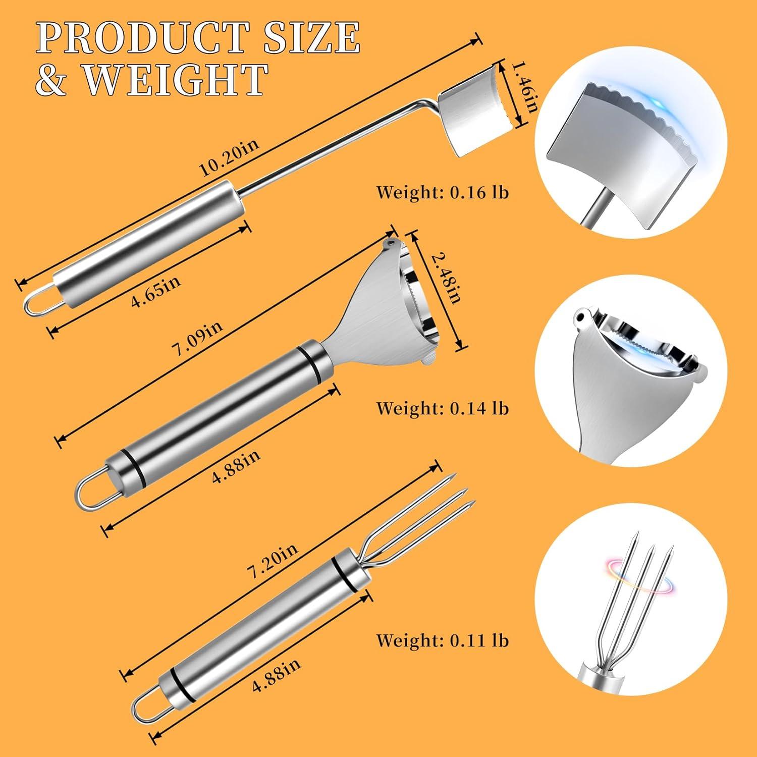 Juego de Peladores de Maíz YDXHXH - Acero Inoxidable 3 Piezas