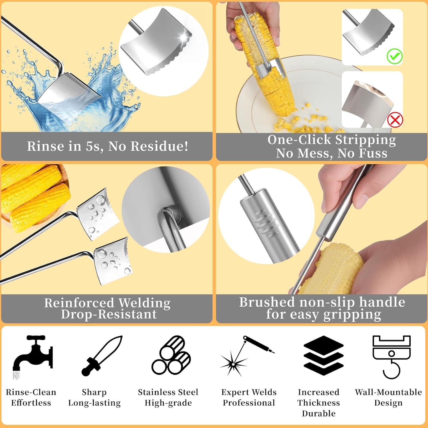 Juego de Peladores de Maíz YDXHXH - Acero Inoxidable 3 Piezas