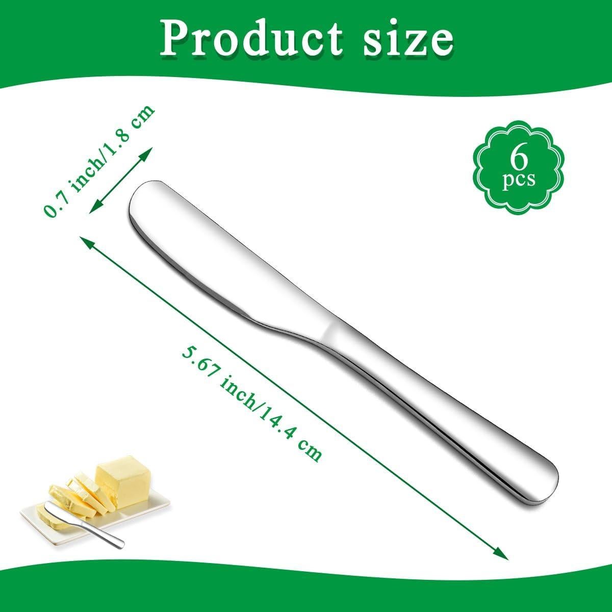 Set de 6 Cuchillos de Mantequilla HOMQUEN Acero Inoxidable