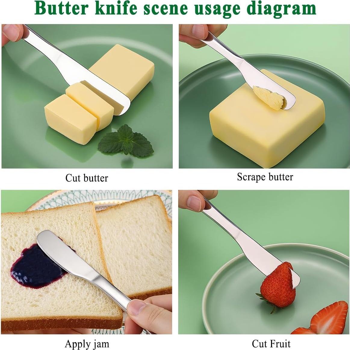 Set de 6 Cuchillos de Mantequilla HOMQUEN Acero Inoxidable