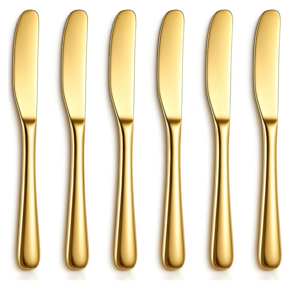 Set de 6 Cuchillos para Mantequilla Berglander 14 cm Dorados