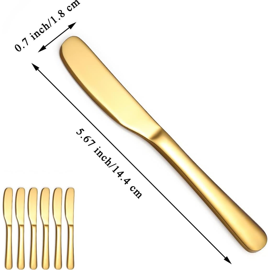 Set de 6 Cuchillos para Mantequilla Berglander 14 cm Dorados