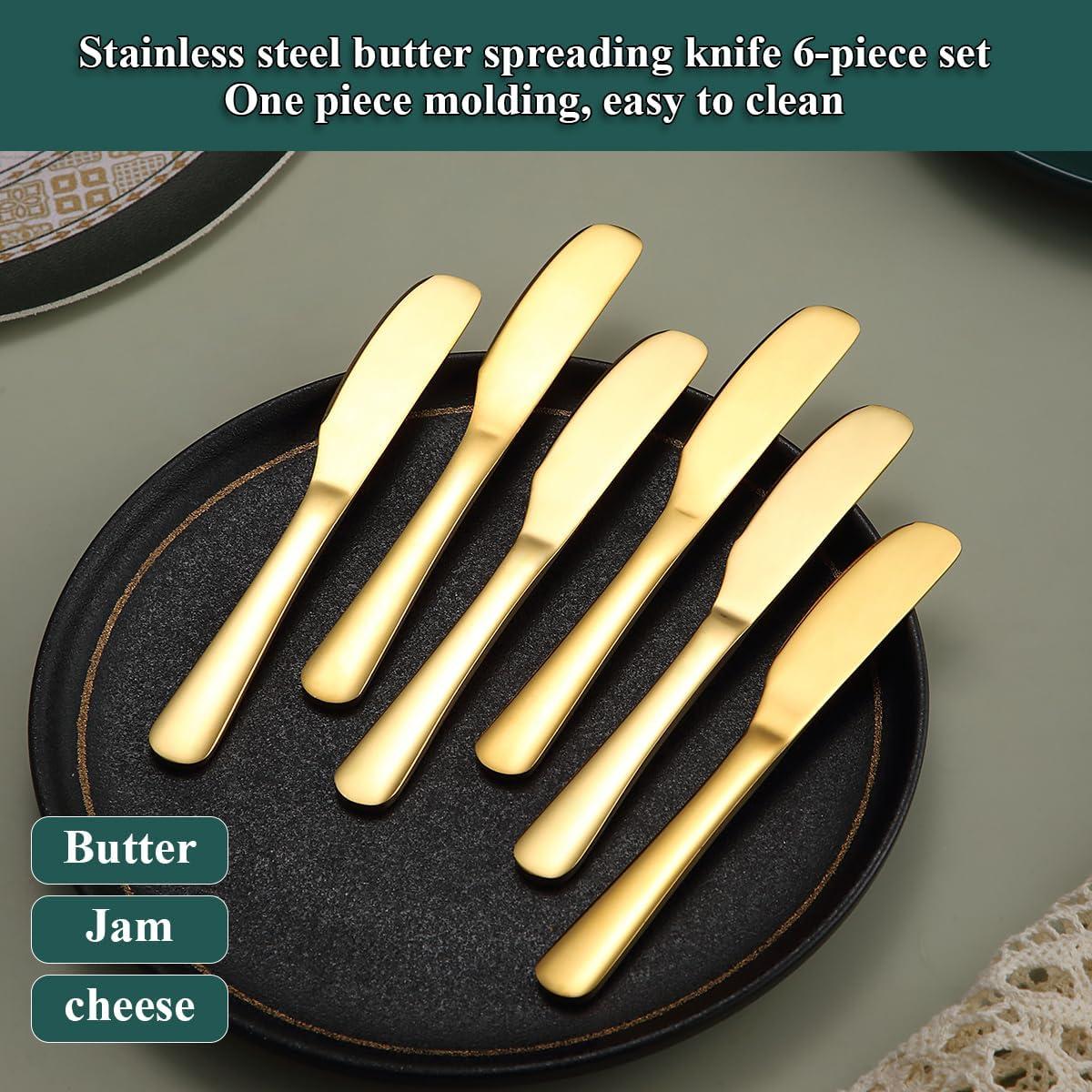 Set de 6 Cuchillos para Mantequilla Berglander 14 cm Dorados