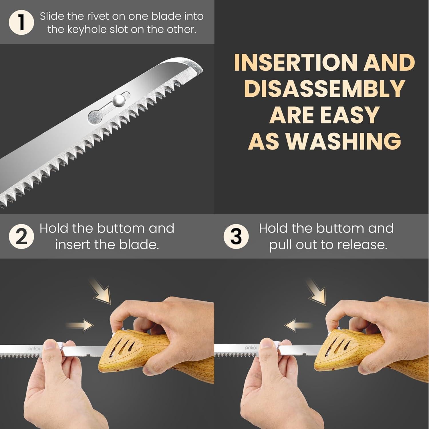 Cuchillo Eléctrico Inalámbrico Prikoi con 2 Cuchillas 40.7 cm