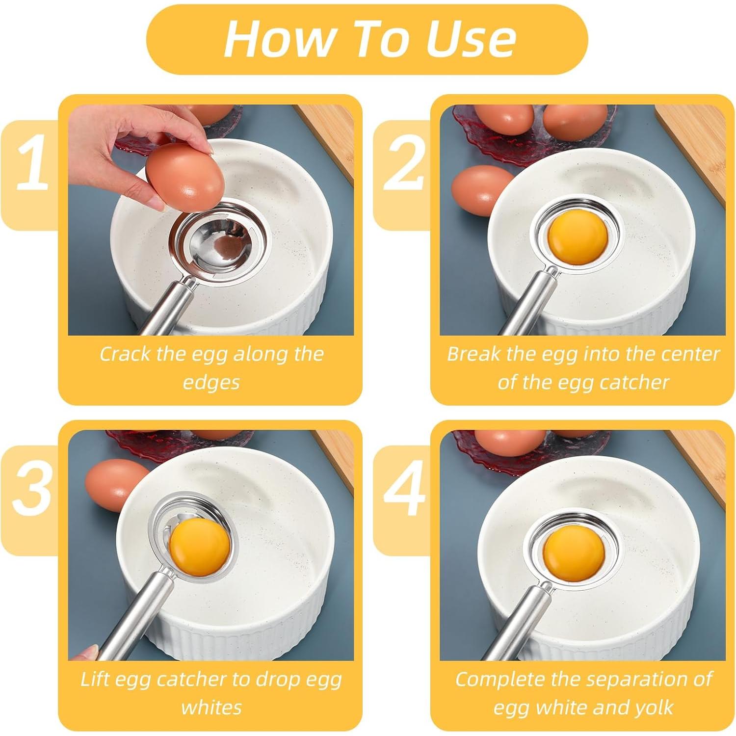 Separador de Huevos DOPENSPI Acero Inoxidable 20cm 2PCS