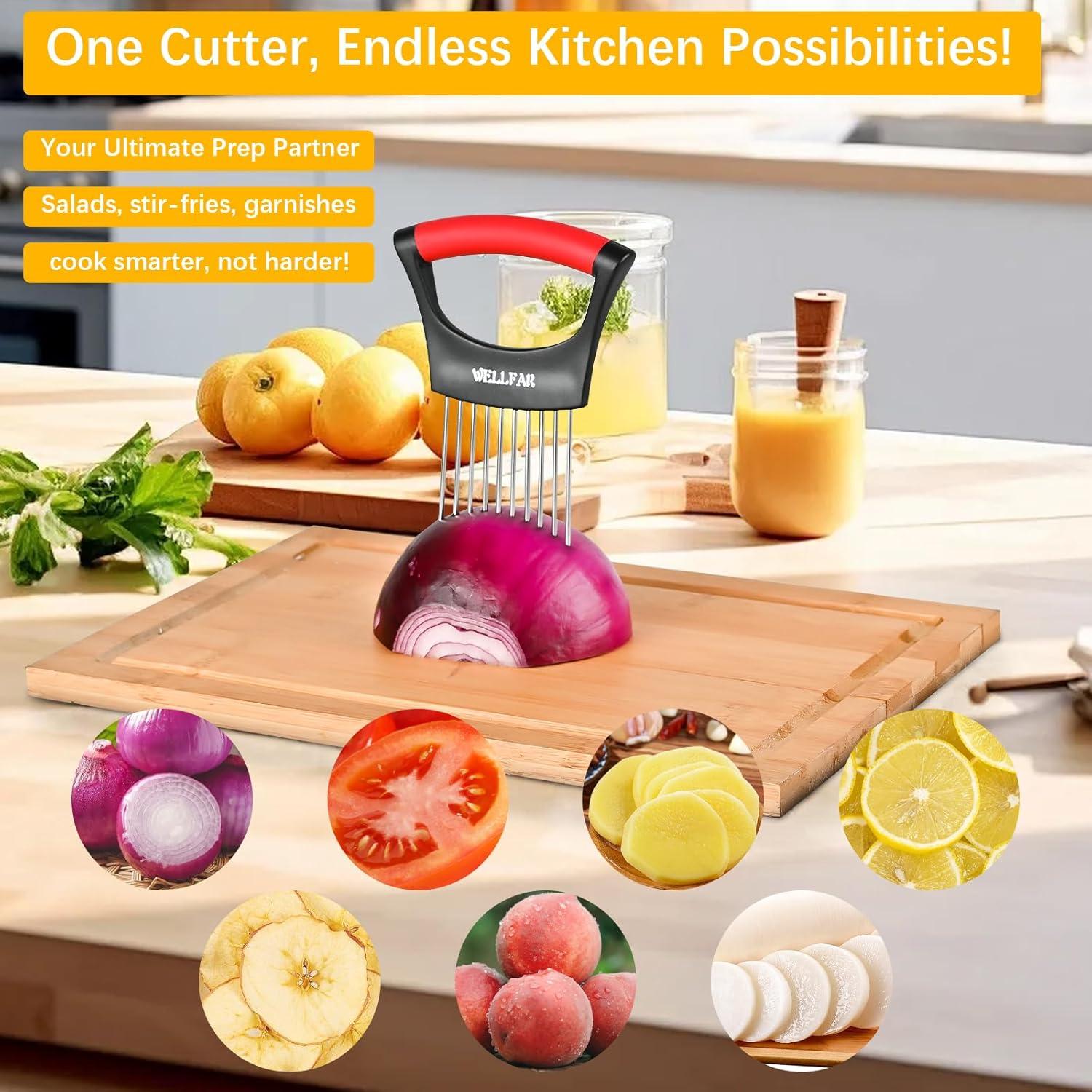 Soporte Cortador de Cebolla 2 Piezas WELLFAR Acero Inoxidable