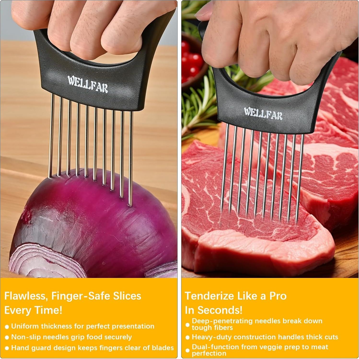 Soporte Cortador de Cebolla 2 Piezas WELLFAR Acero Inoxidable