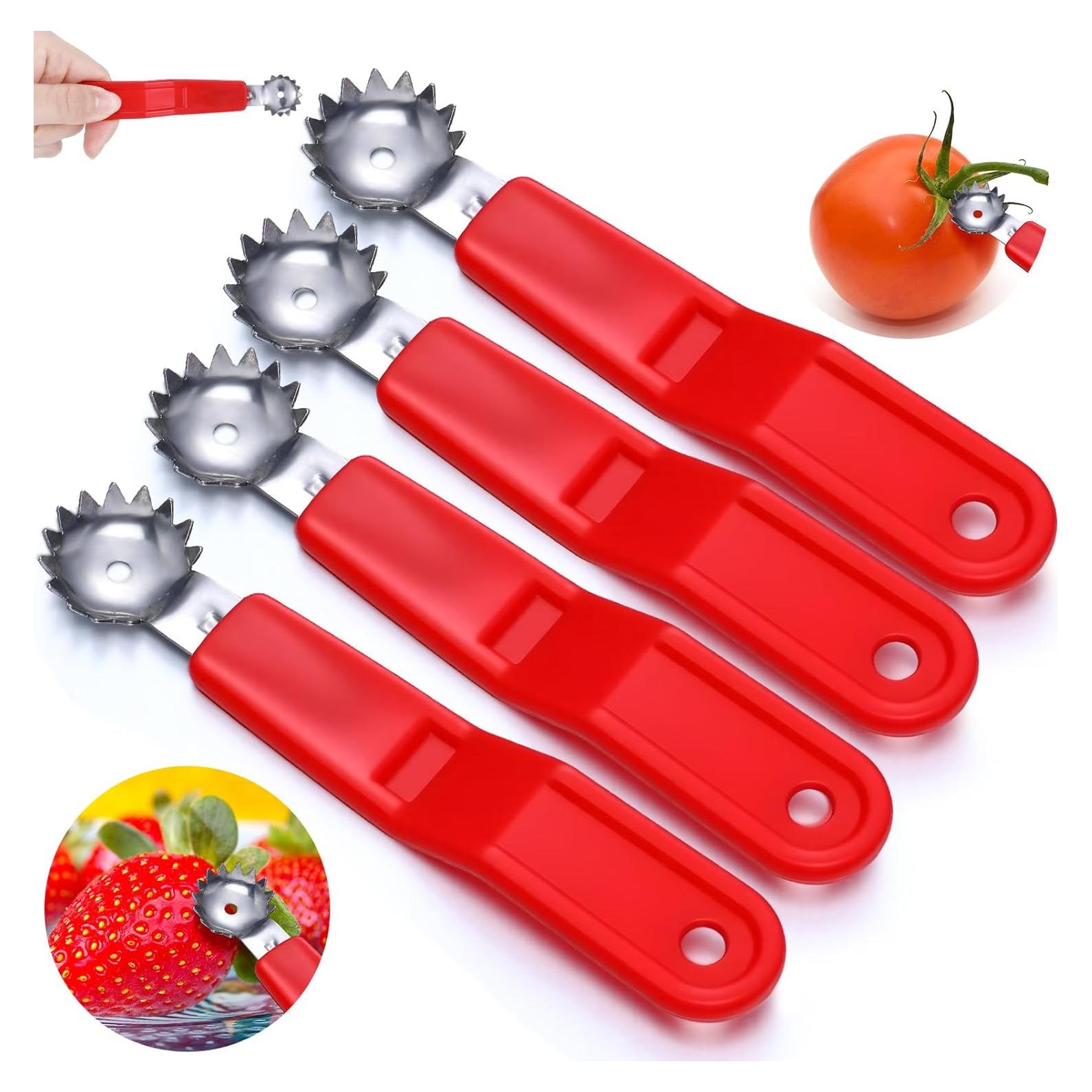 Herramienta Descorazonadora de Tomates LemonRoad 4 Pcs Acero Inoxidable
