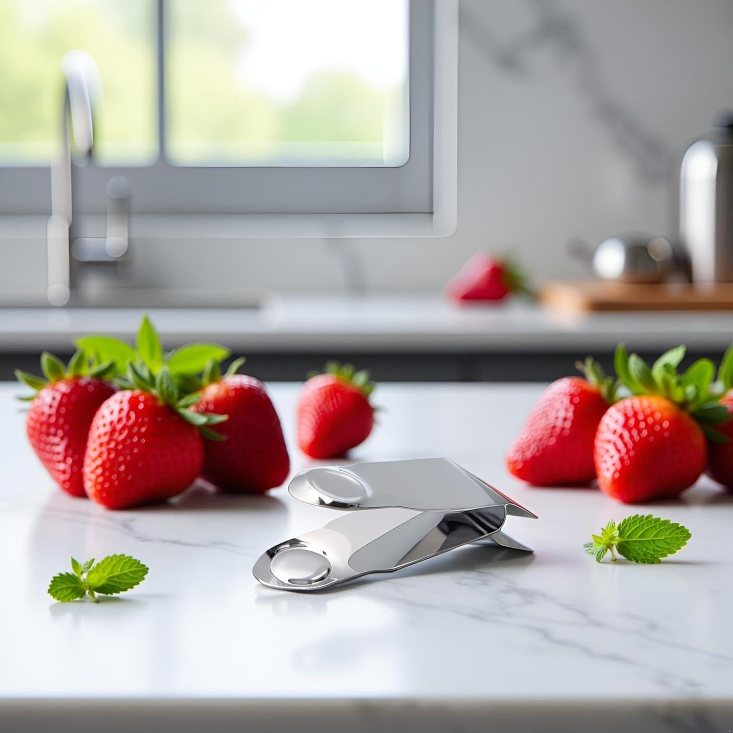 Set de 2 Huller de Fresa Acero Inoxidable GANPUB 7.1 cm