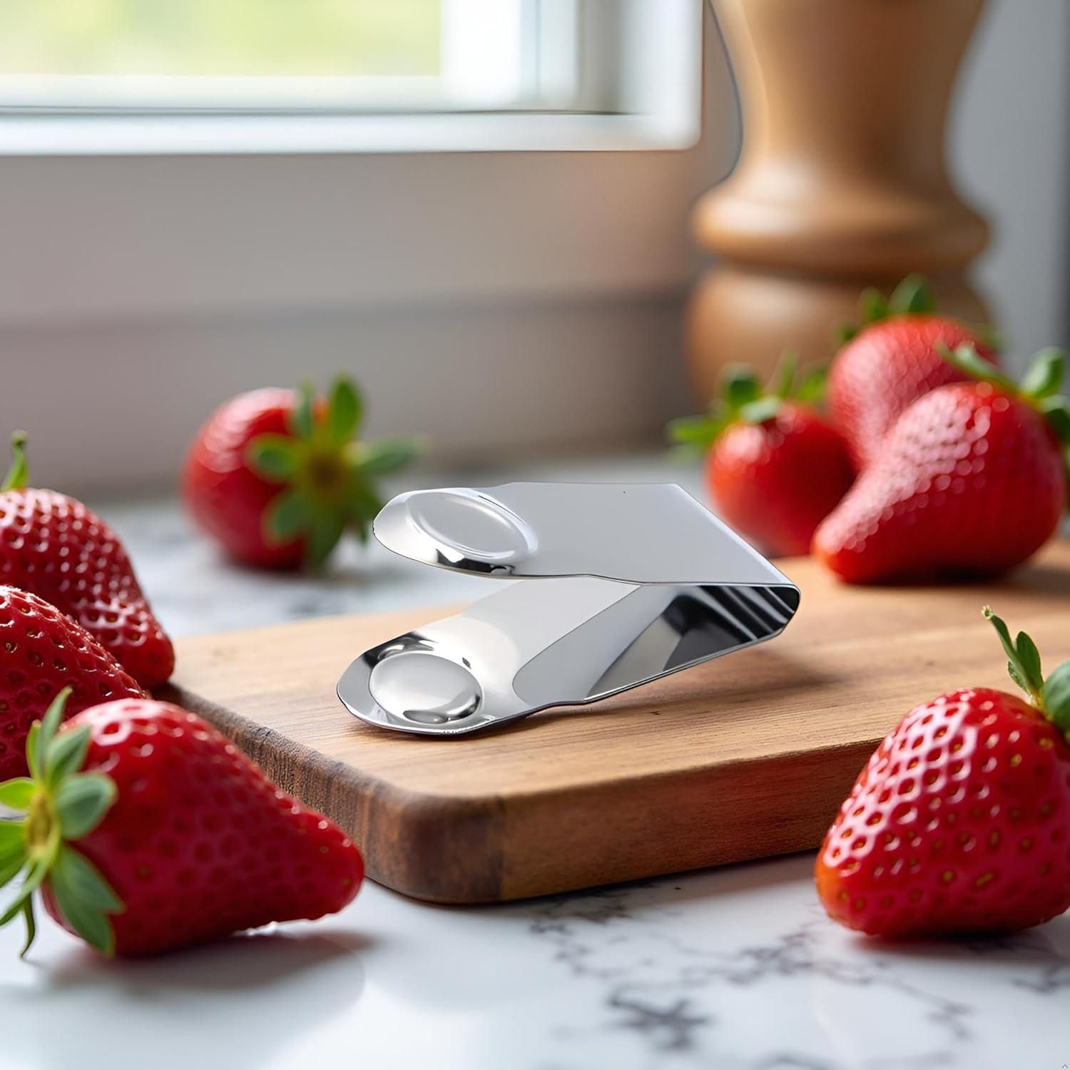 Set de 2 Huller de Fresa Acero Inoxidable GANPUB 7.1 cm