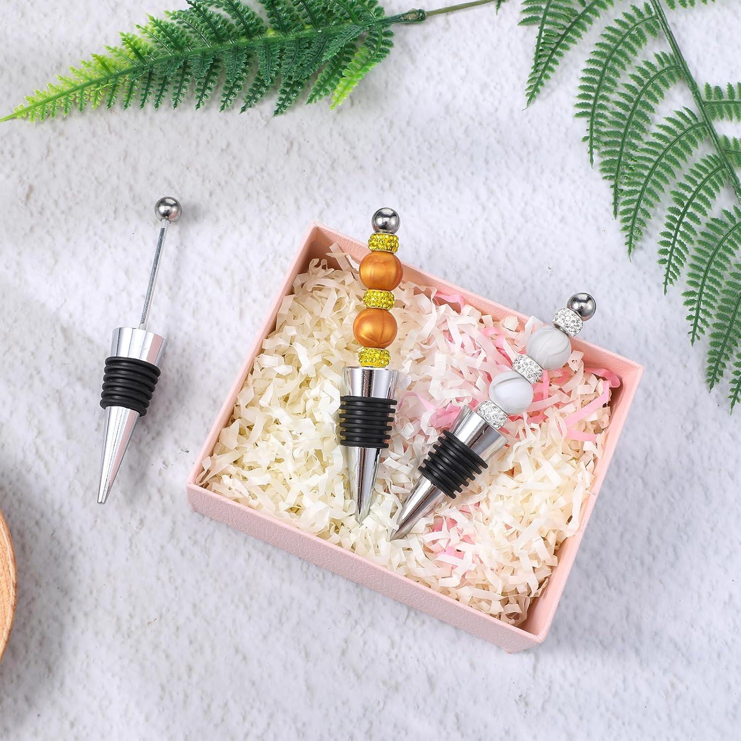 24 Tapones de Vino Reutilizables Lemecima con Perlas Decorativas