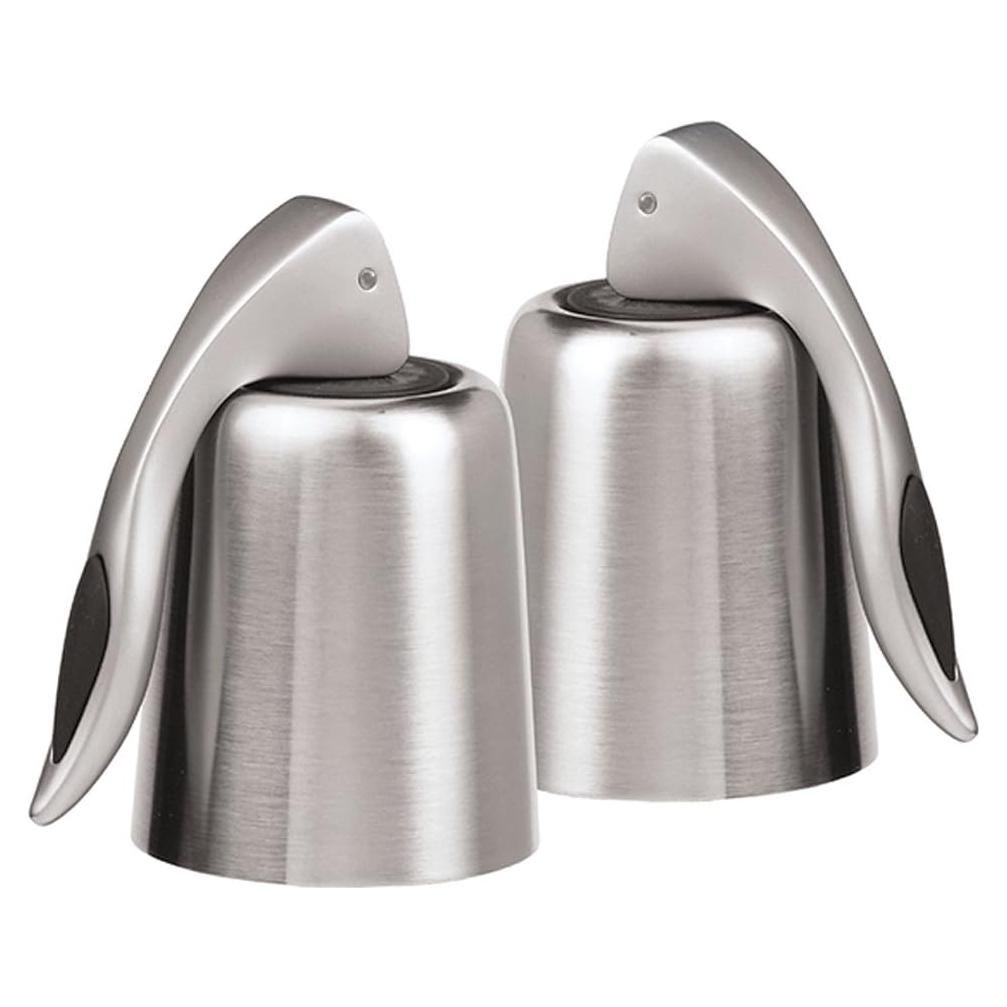 Juego de 2 Tapones de Vino OGGI Acero Inoxidable Hermético