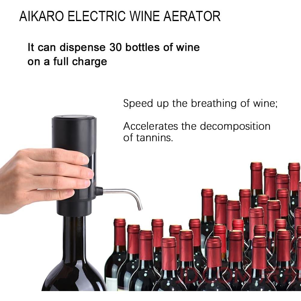 Aerador de Vino Eléctrico AIKARO Decantador Recargable 250ml