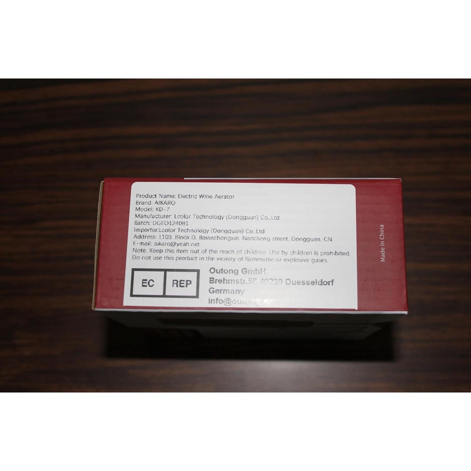 Aerador de Vino Eléctrico AIKARO Decantador Recargable 250ml