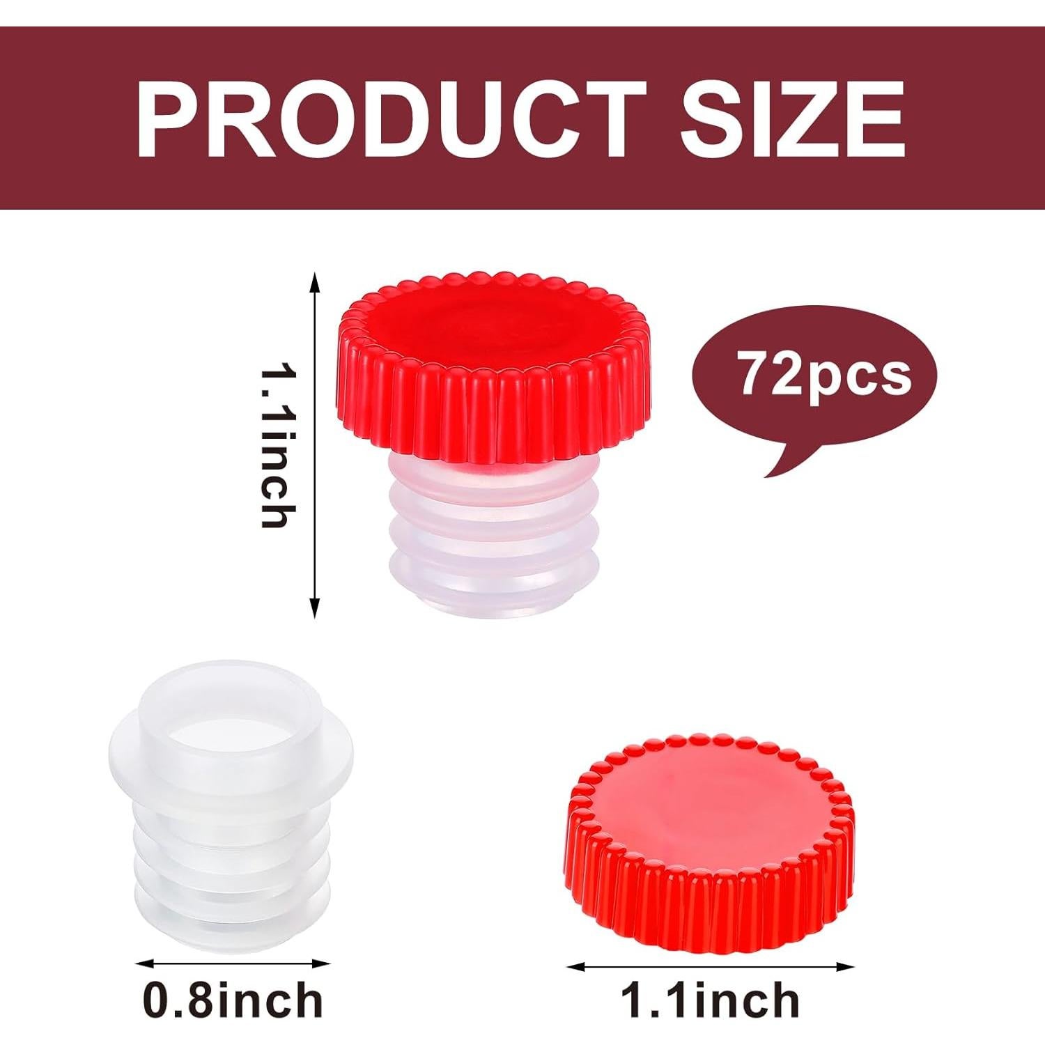 72 Vertedores de Vino Lento Qinyoung con Tapa Roja