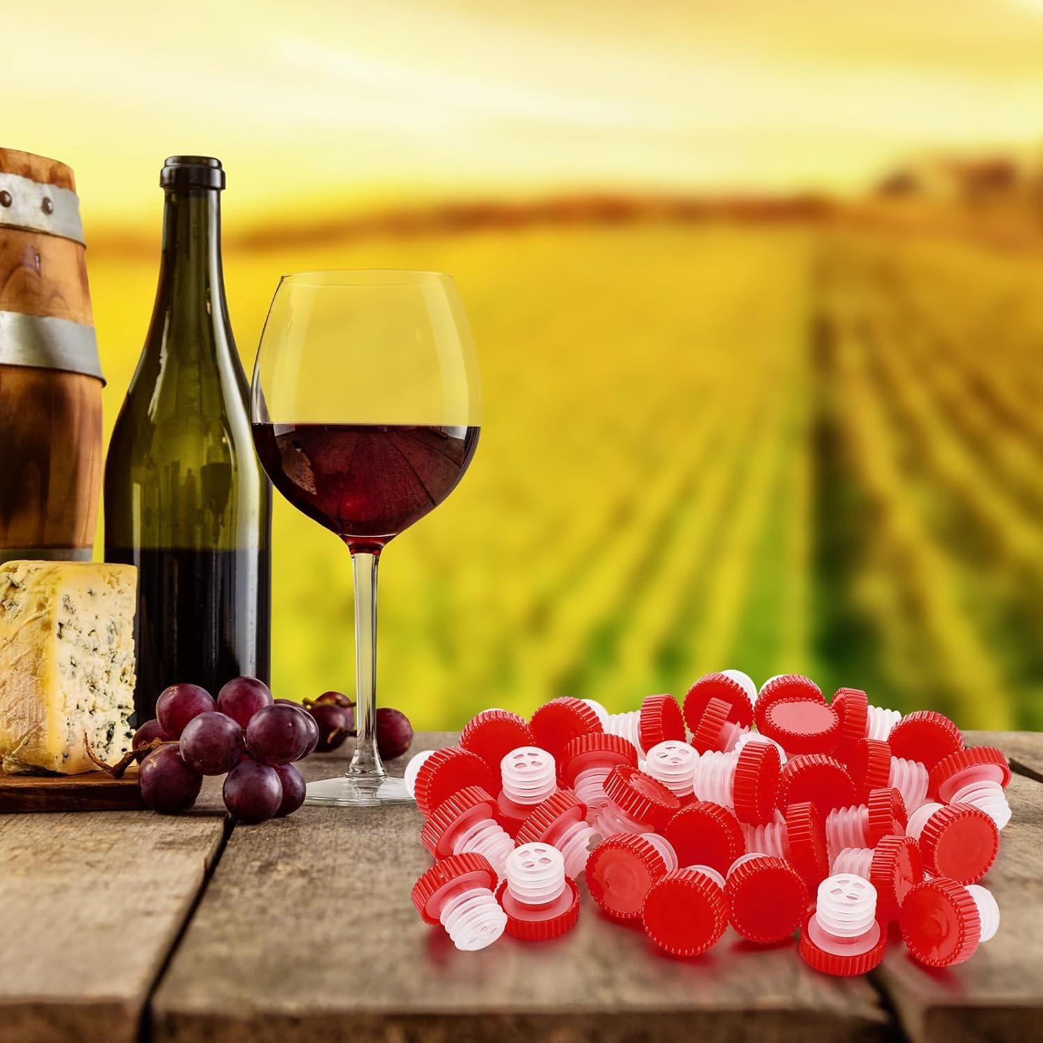 72 Vertedores de Vino Lento Qinyoung con Tapa Roja