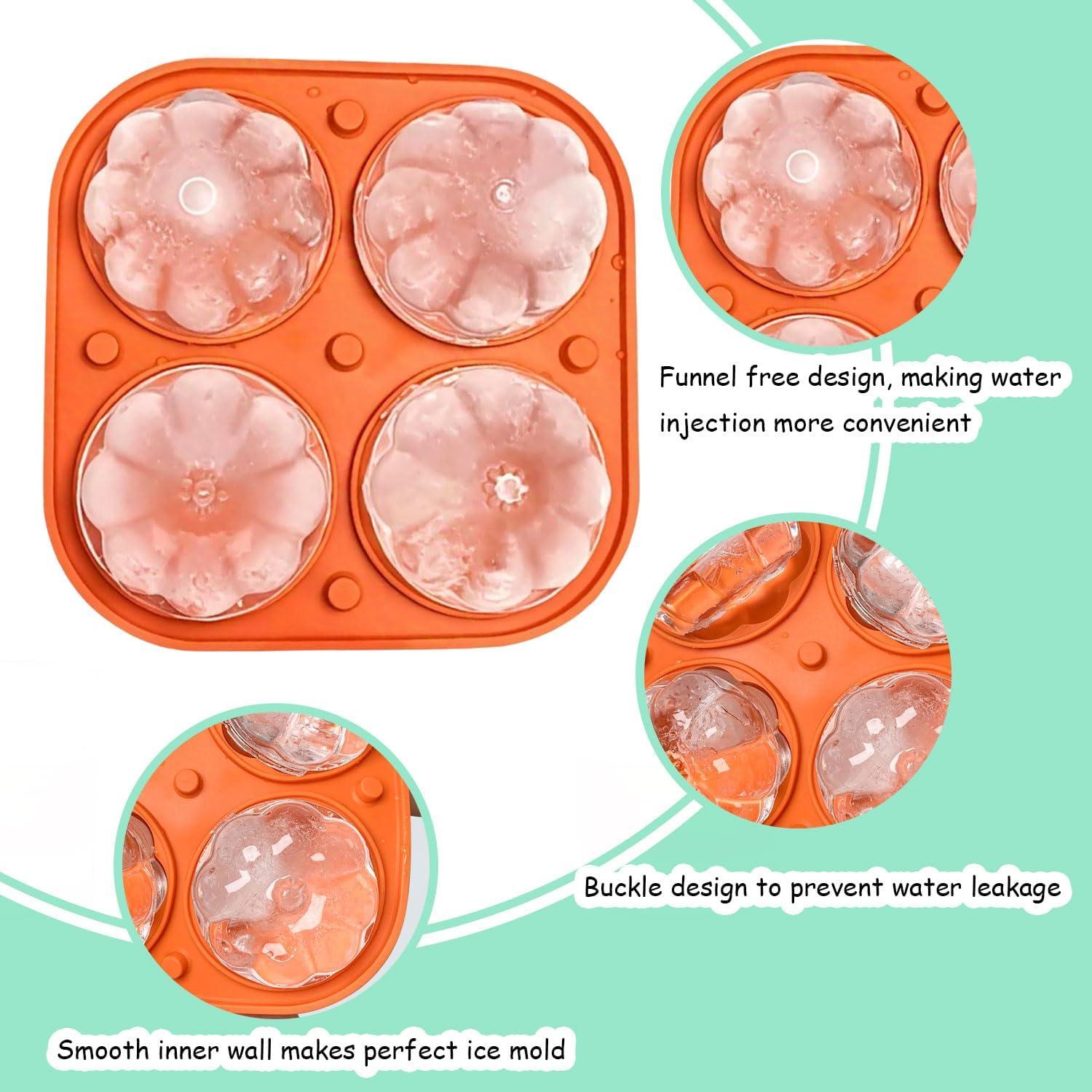 Molde de Hielo 3D Calabaza RIICFDD con Tapa Silicona 14x14cm