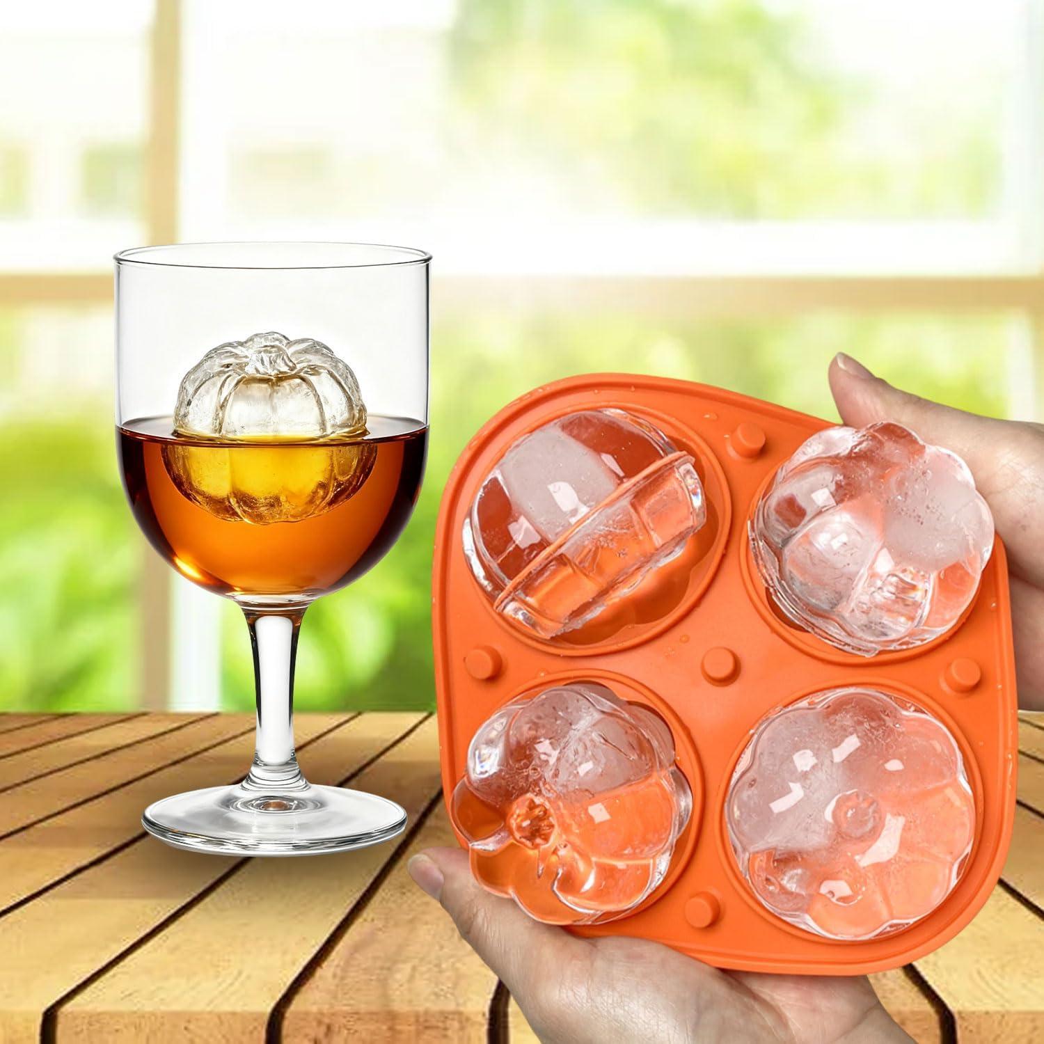 Molde de Hielo 3D Calabaza RIICFDD con Tapa Silicona 14x14cm