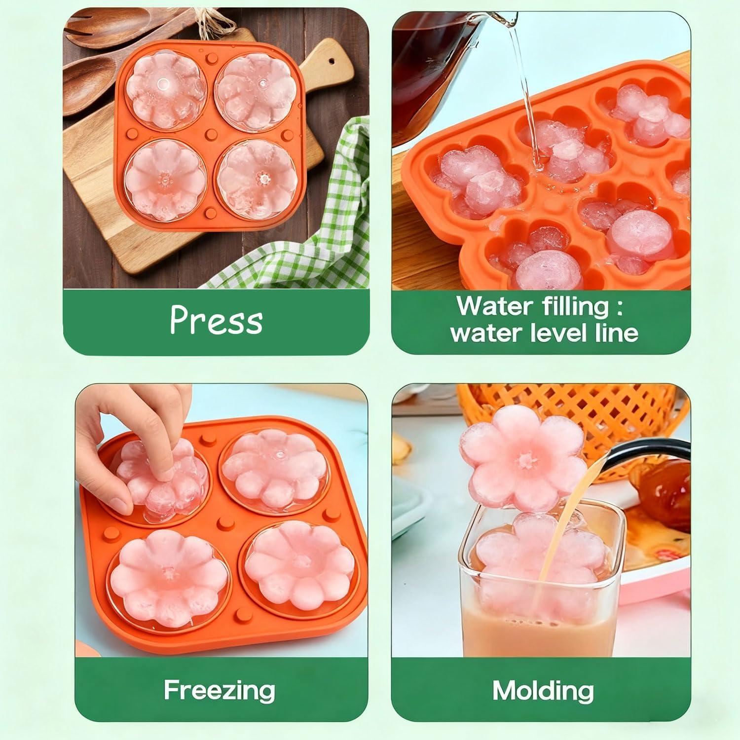 Molde de Hielo 3D Calabaza RIICFDD con Tapa Silicona 14x14cm