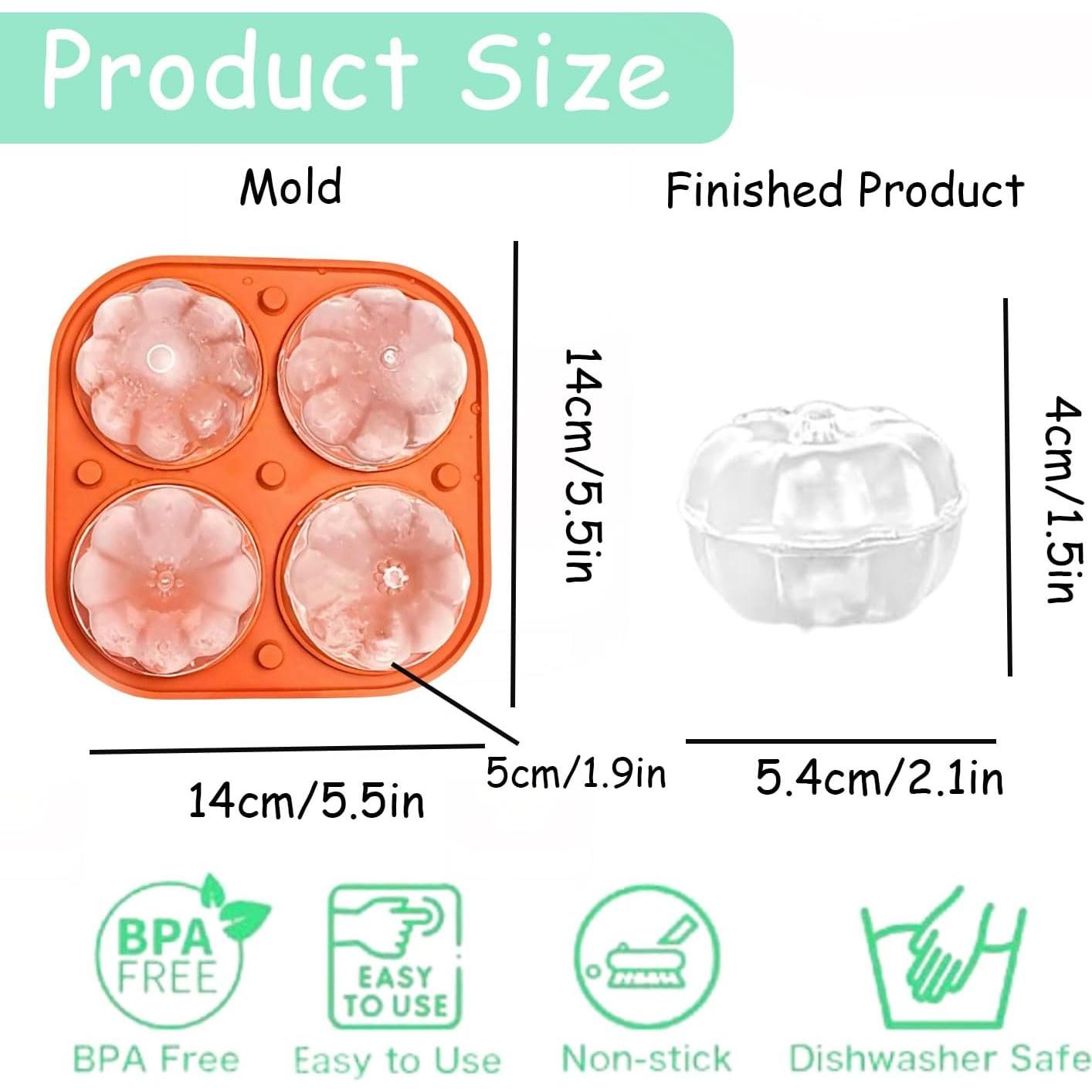 Molde de Hielo 3D Calabaza RIICFDD con Tapa Silicona 14x14cm